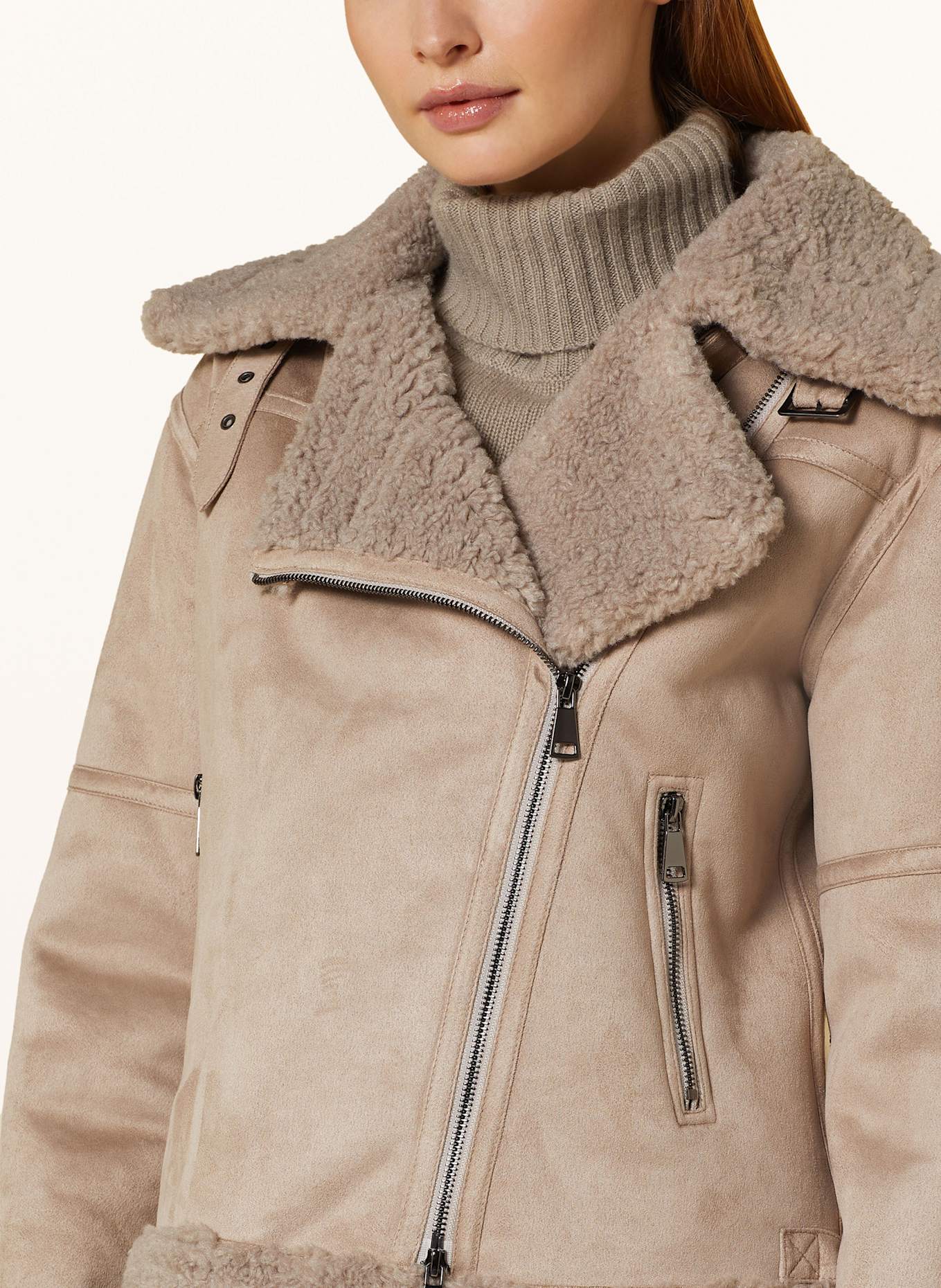 White Label Kurtka z imitacji skóry: SZAROBRĄZOWY