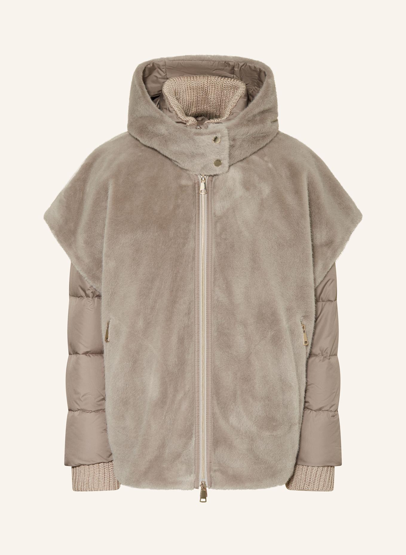White Label 2-in-1 jacket with faux fur, Color: TAUPE (Image 1)