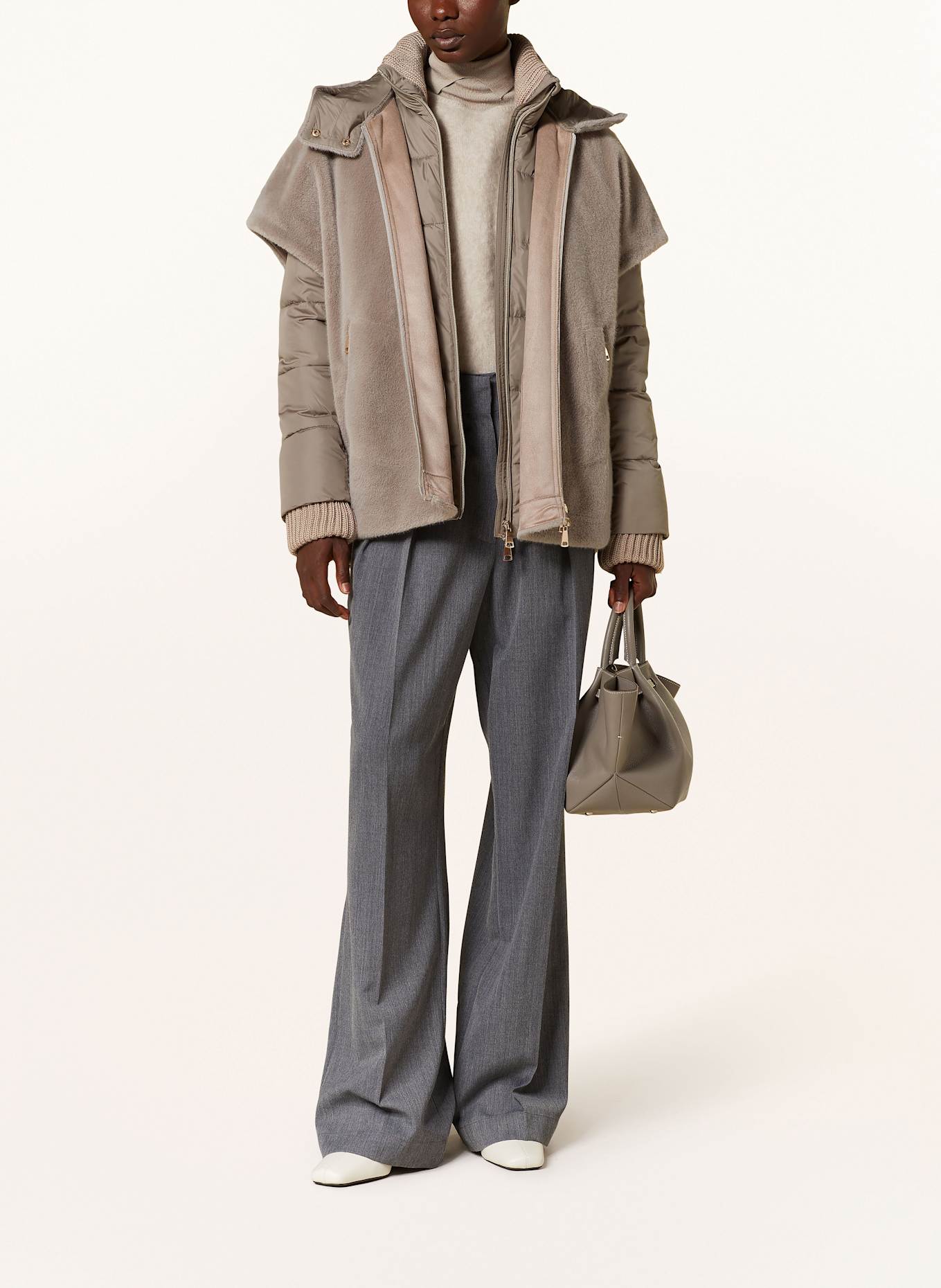 White Label 2-in-1 jacket with faux fur, Color: TAUPE (Image 2)