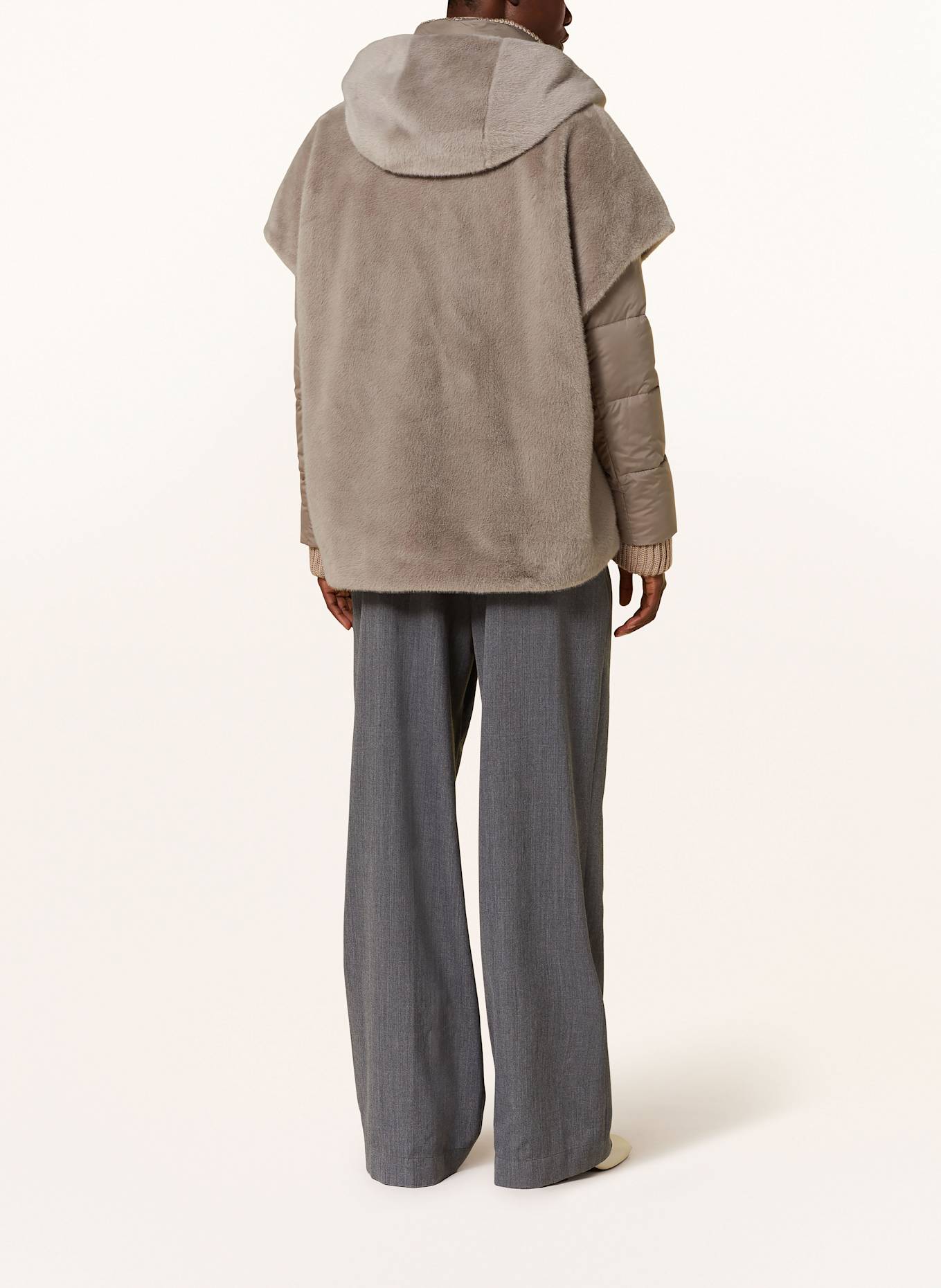 White Label 2-in-1 jacket with faux fur, Color: TAUPE (Image 3)