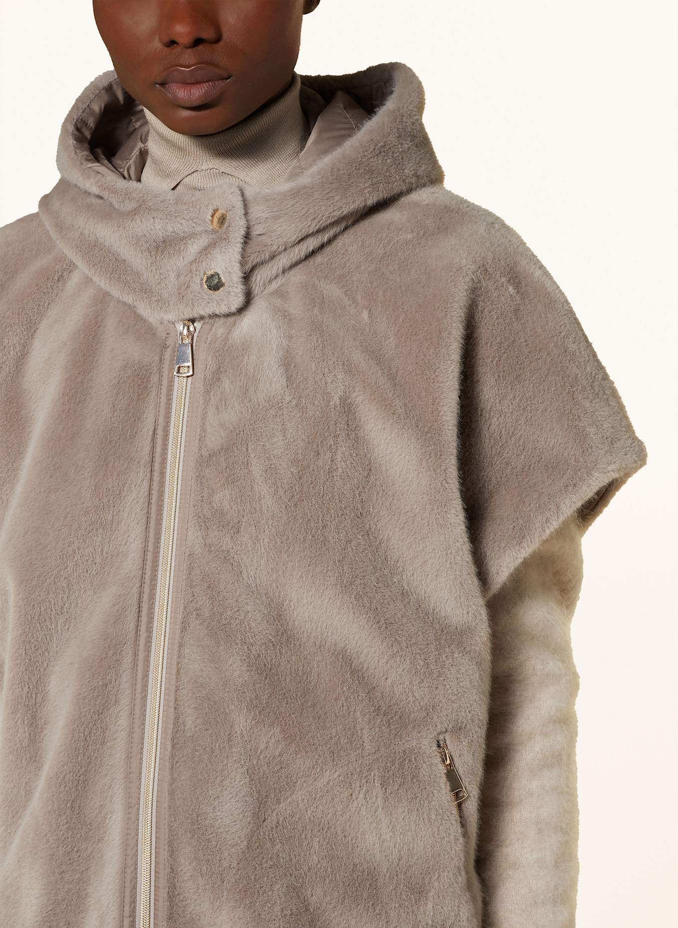 White Label 2-in-1 jacket with faux fur, Color: TAUPE (Image 7)
