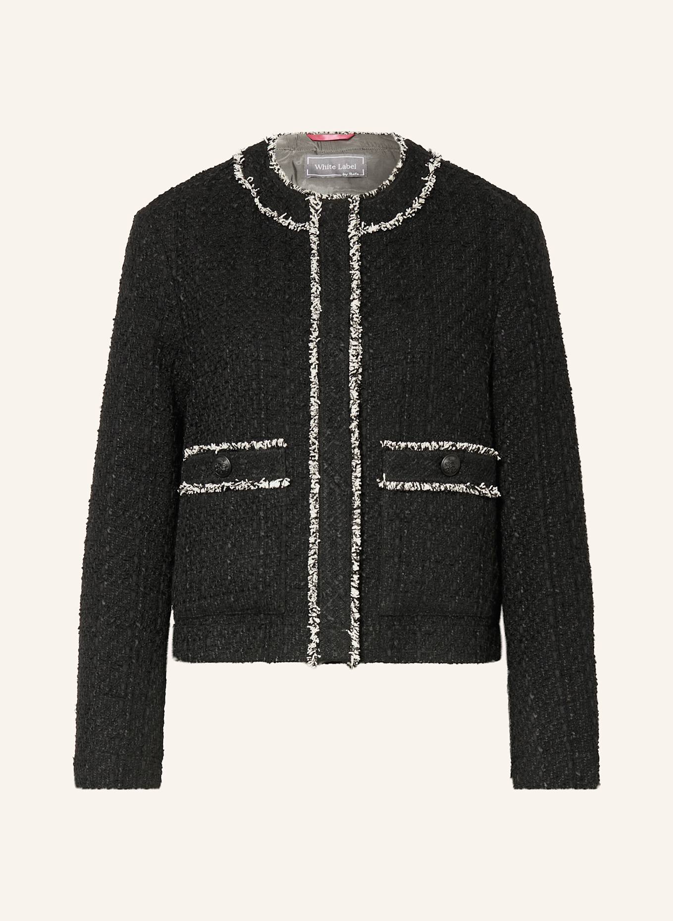 Black and white boucle jacket best sale
