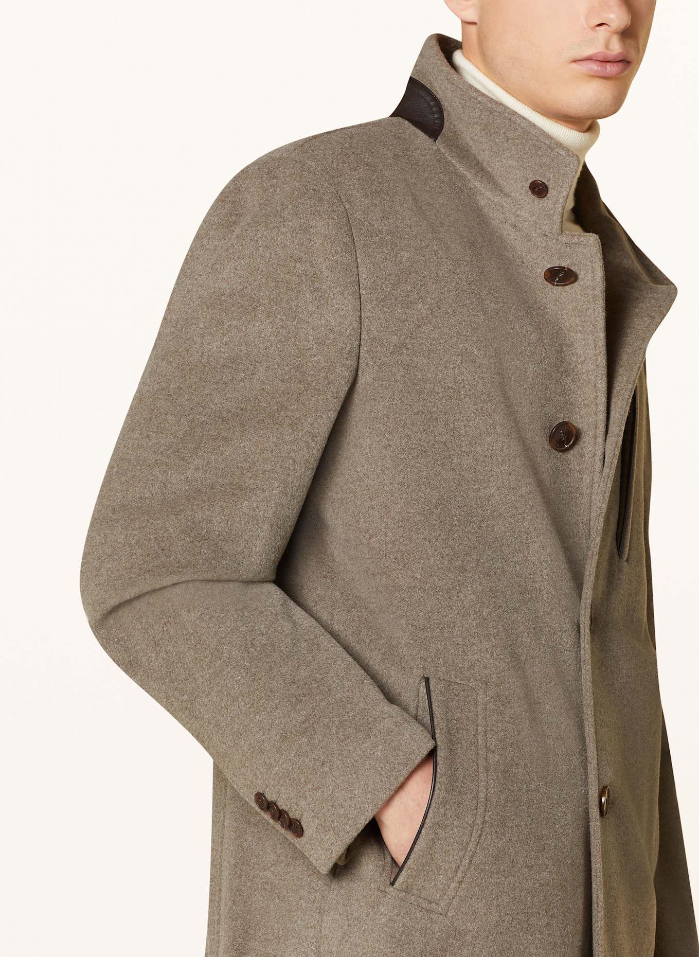 Tan wool coat mens on sale