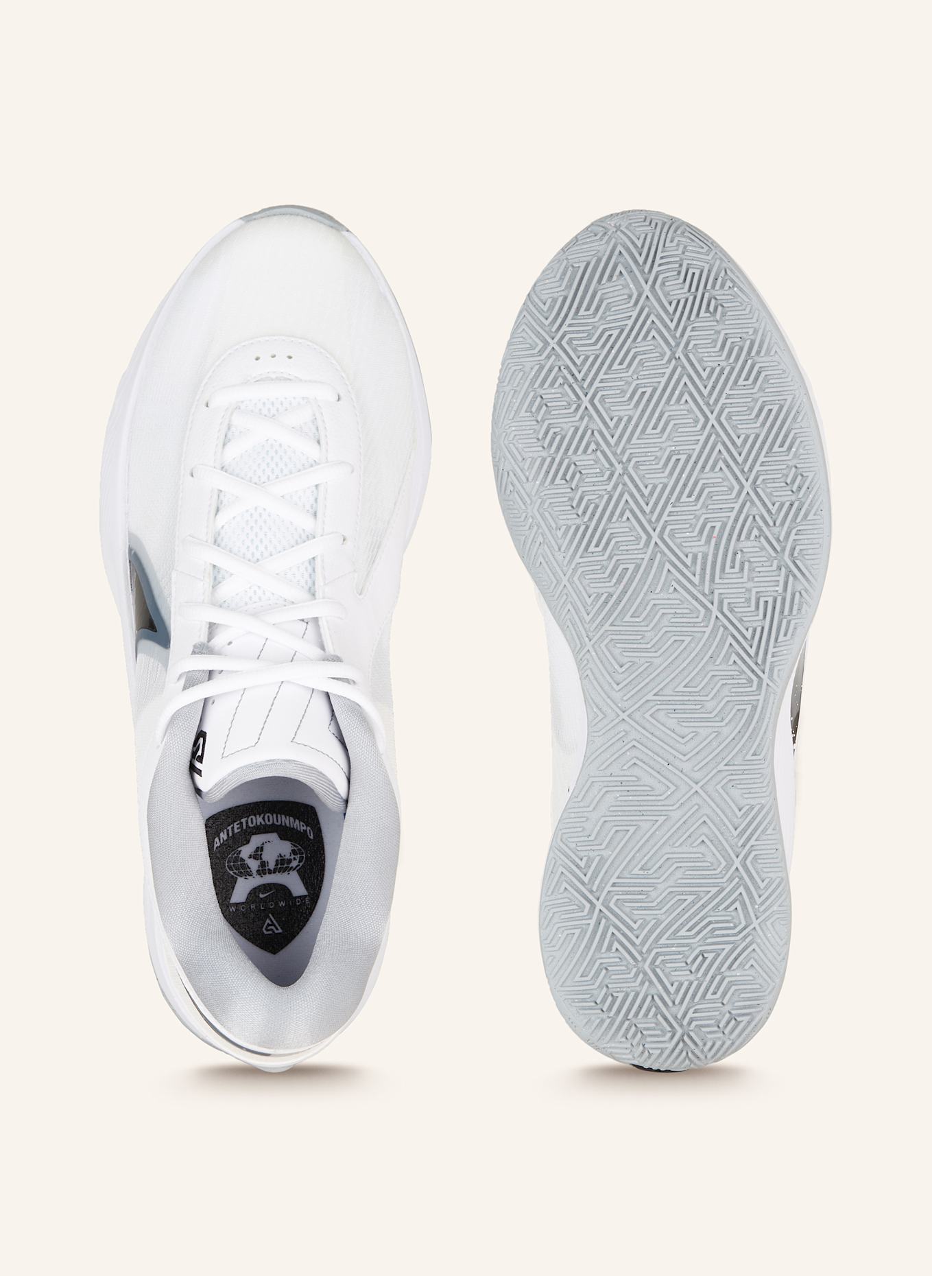 white basket ball shoes
