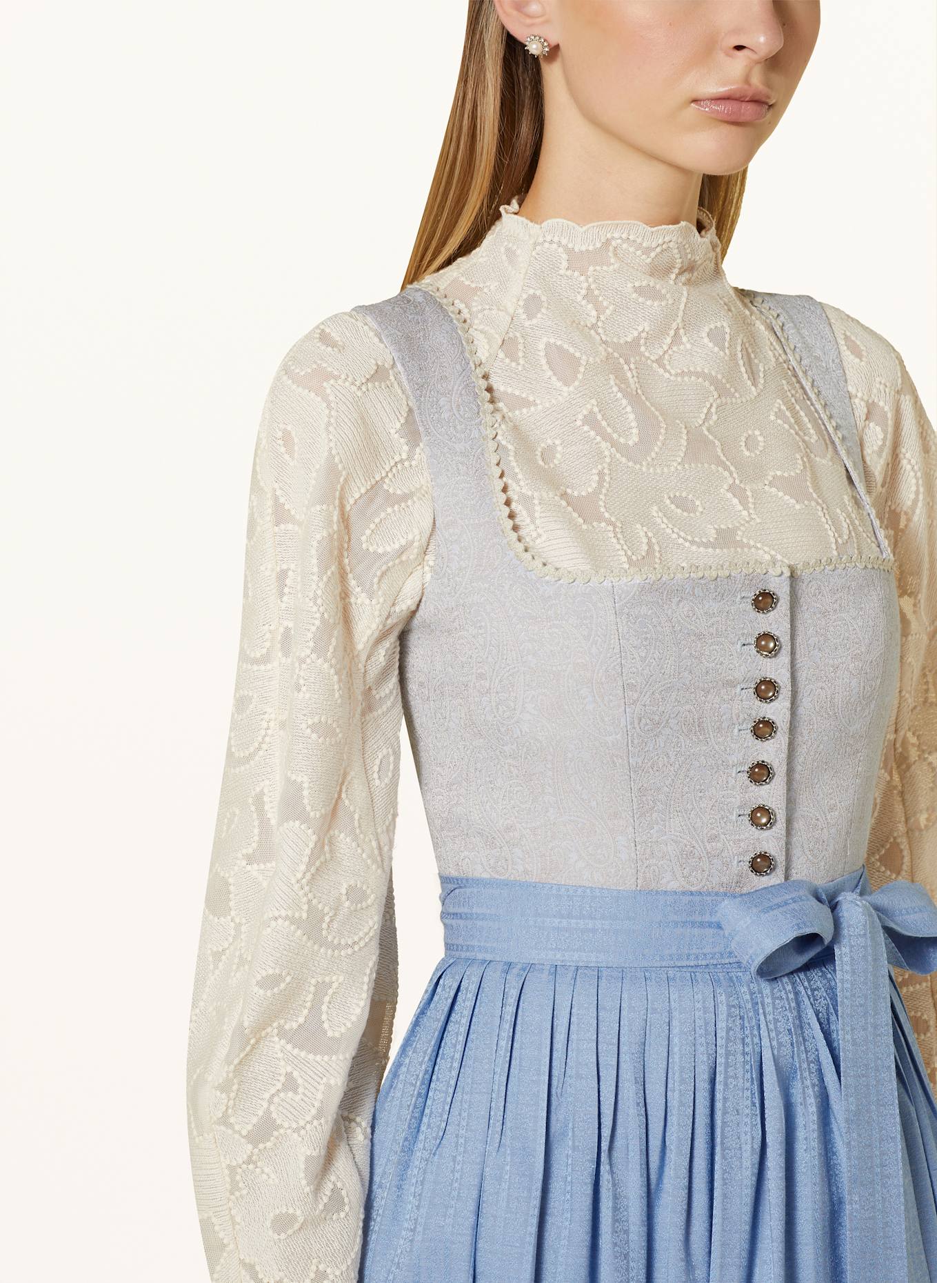 CocoVero Dirndlbluse MATHILDA mit 3/4-Arm: WEISS