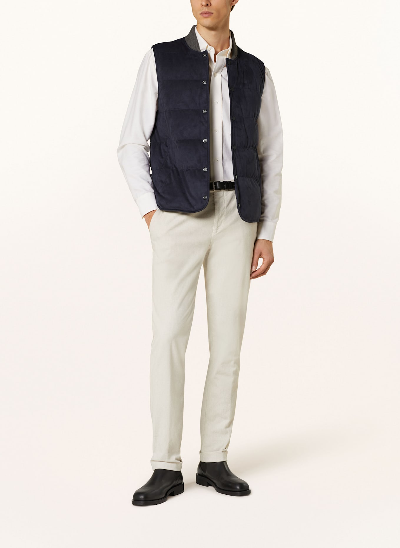 DIGEL ERIE flannel quilted vest, Color: DARK BLUE (Image 2)