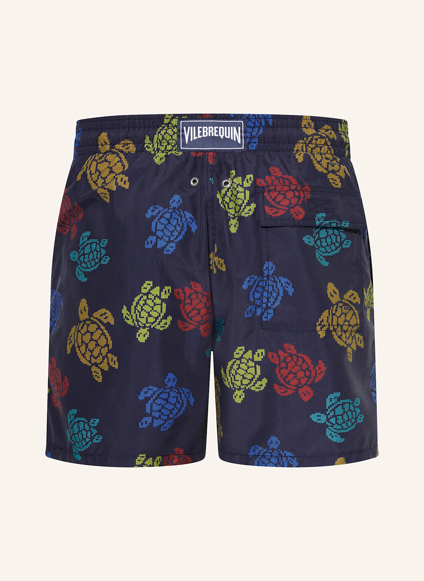 VILEBREQUIN Badeshorts MOOREA: DUNKELBLAU / GELB / ROT