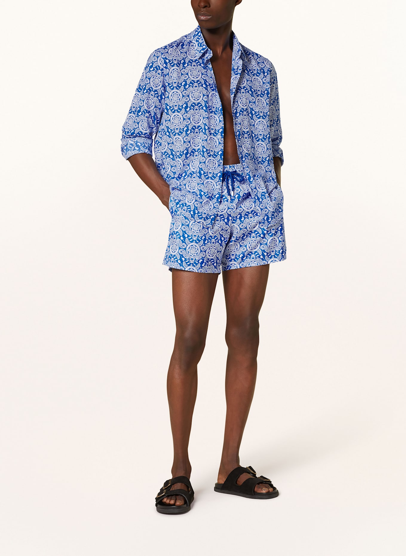 VILEBREQUIN Hemd CARACAL Slim Fit: BLAU/ WEISS