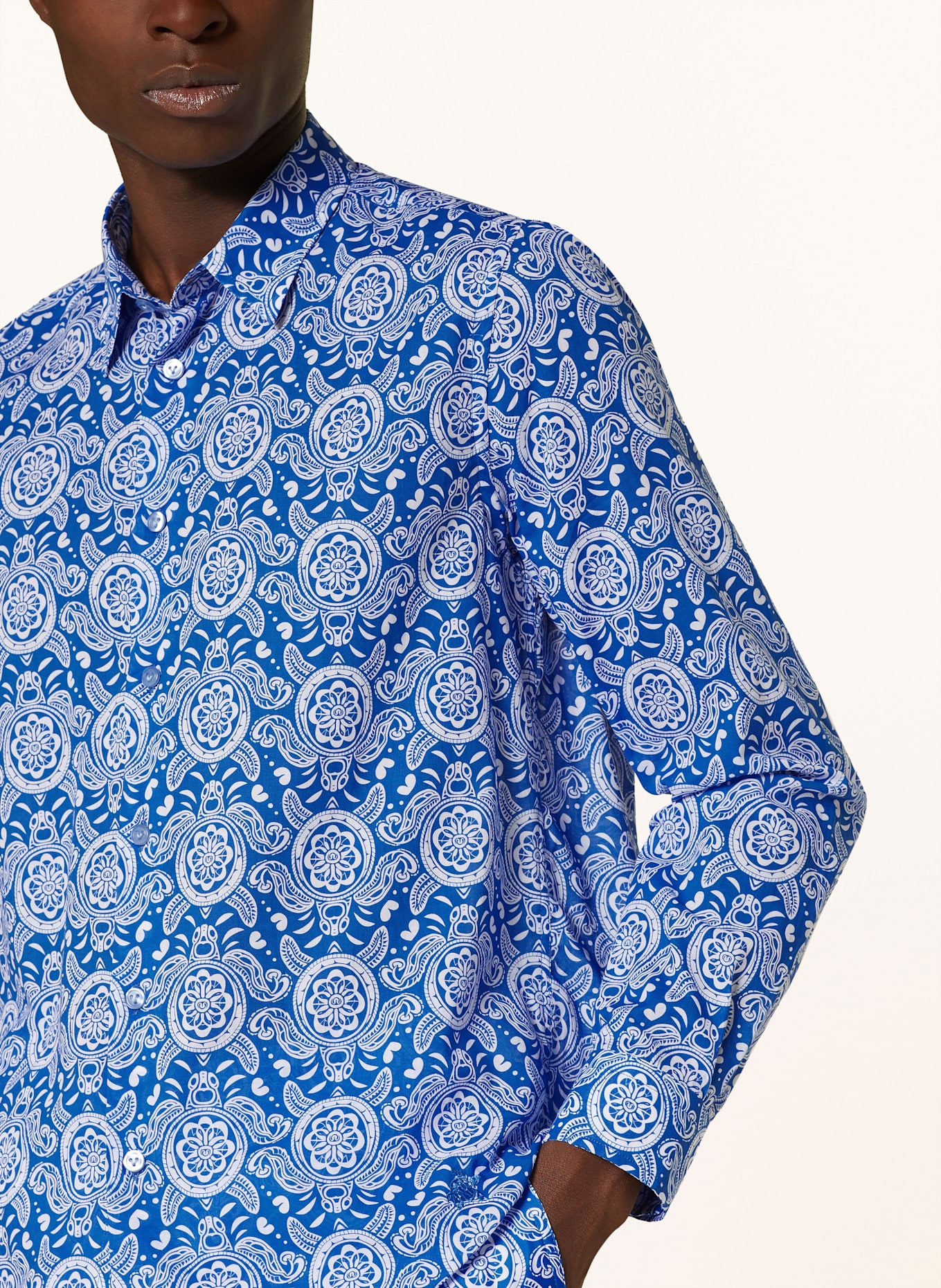 VILEBREQUIN Hemd CARACAL Slim Fit: BLAU/ WEISS