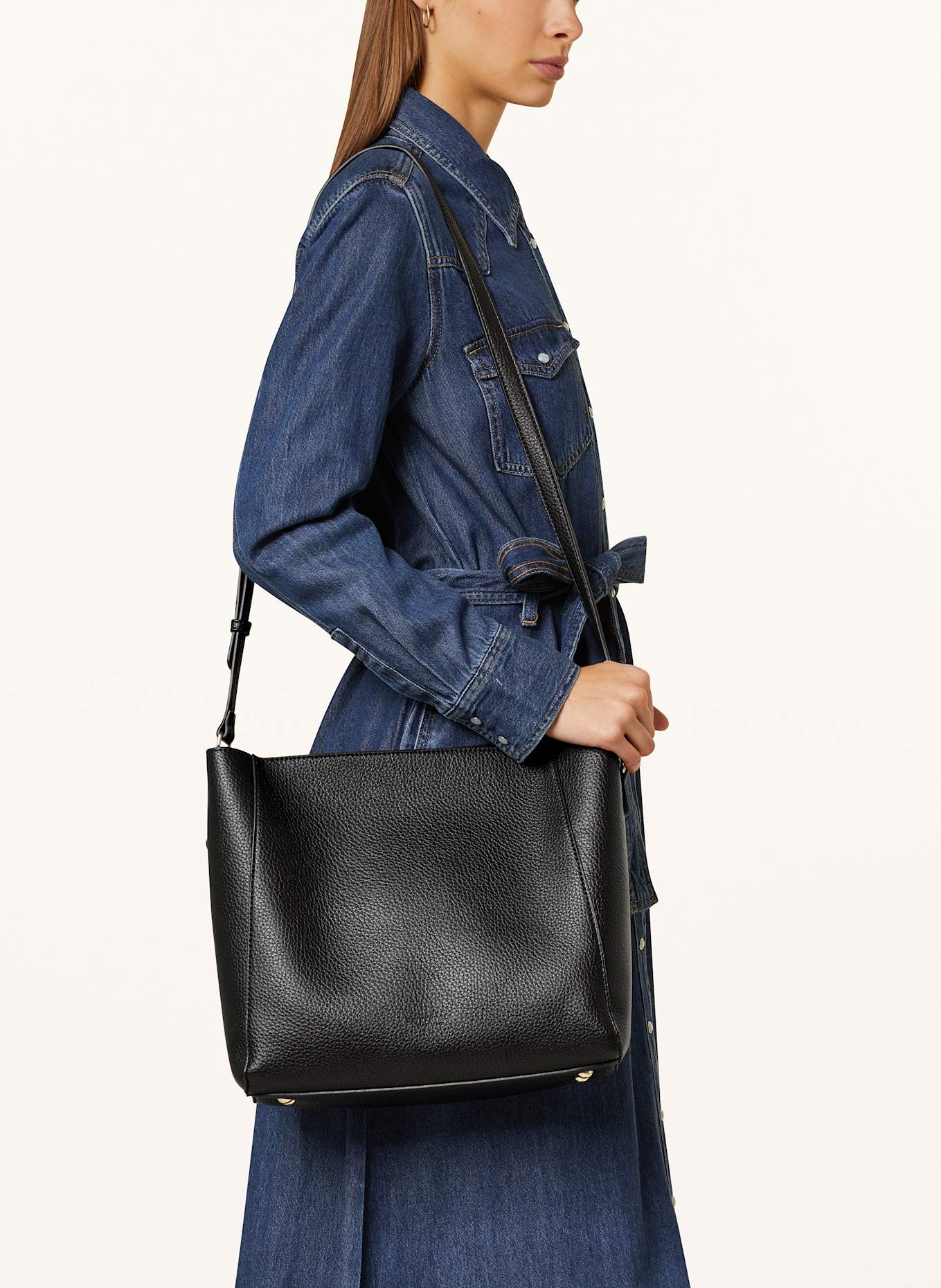 Seidenfelt shopper schwarz clearance