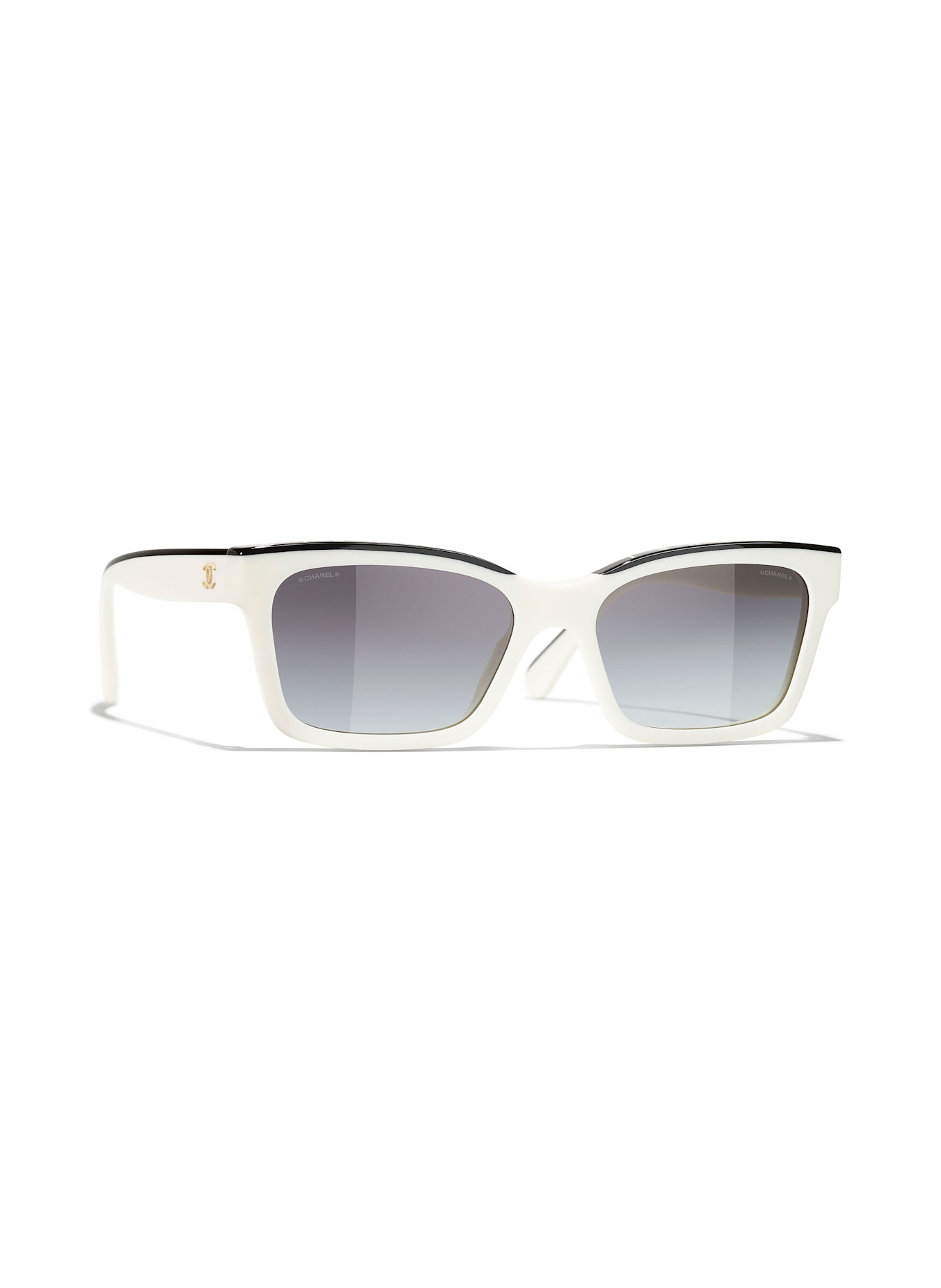 CHANEL Quadratische Sonnenbrille: 1763S6 - WEISS/ GRAU VERLAUF