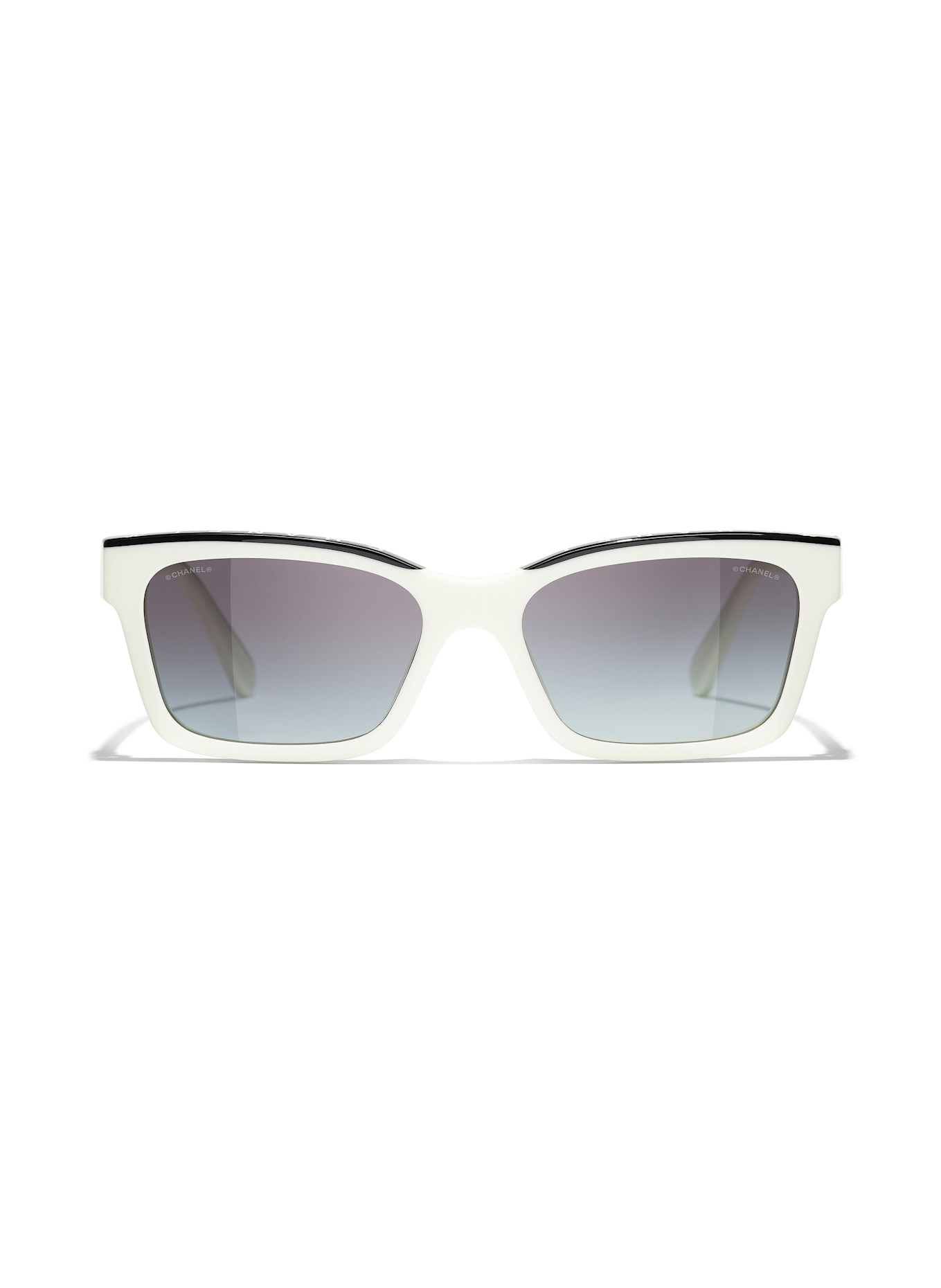 CHANEL Quadratische Sonnenbrille: 1763S6 - WEISS/ GRAU VERLAUF