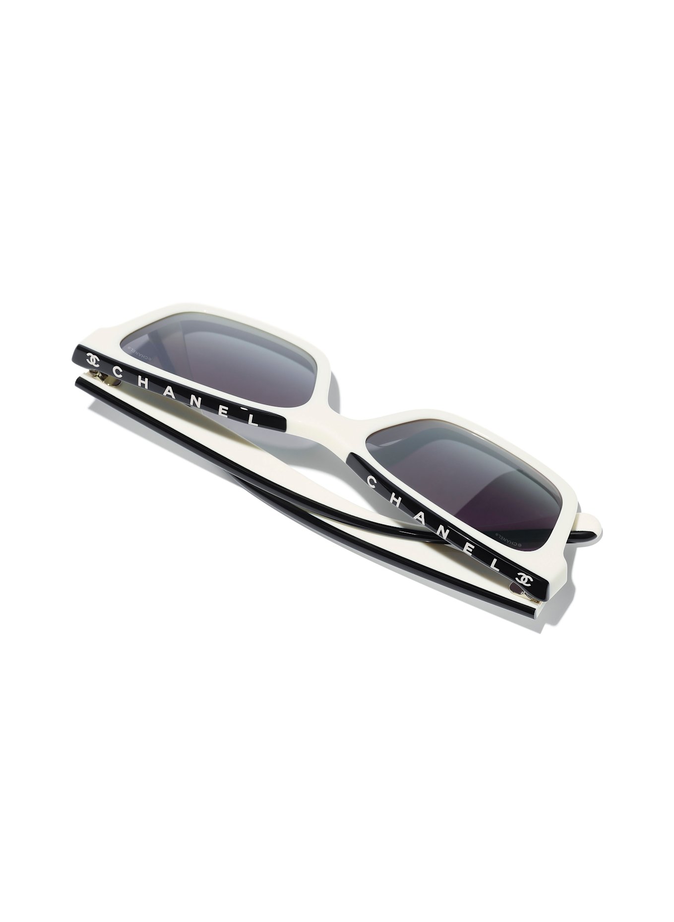 CHANEL Quadratische Sonnenbrille: 1763S6 - WEISS/ GRAU VERLAUF