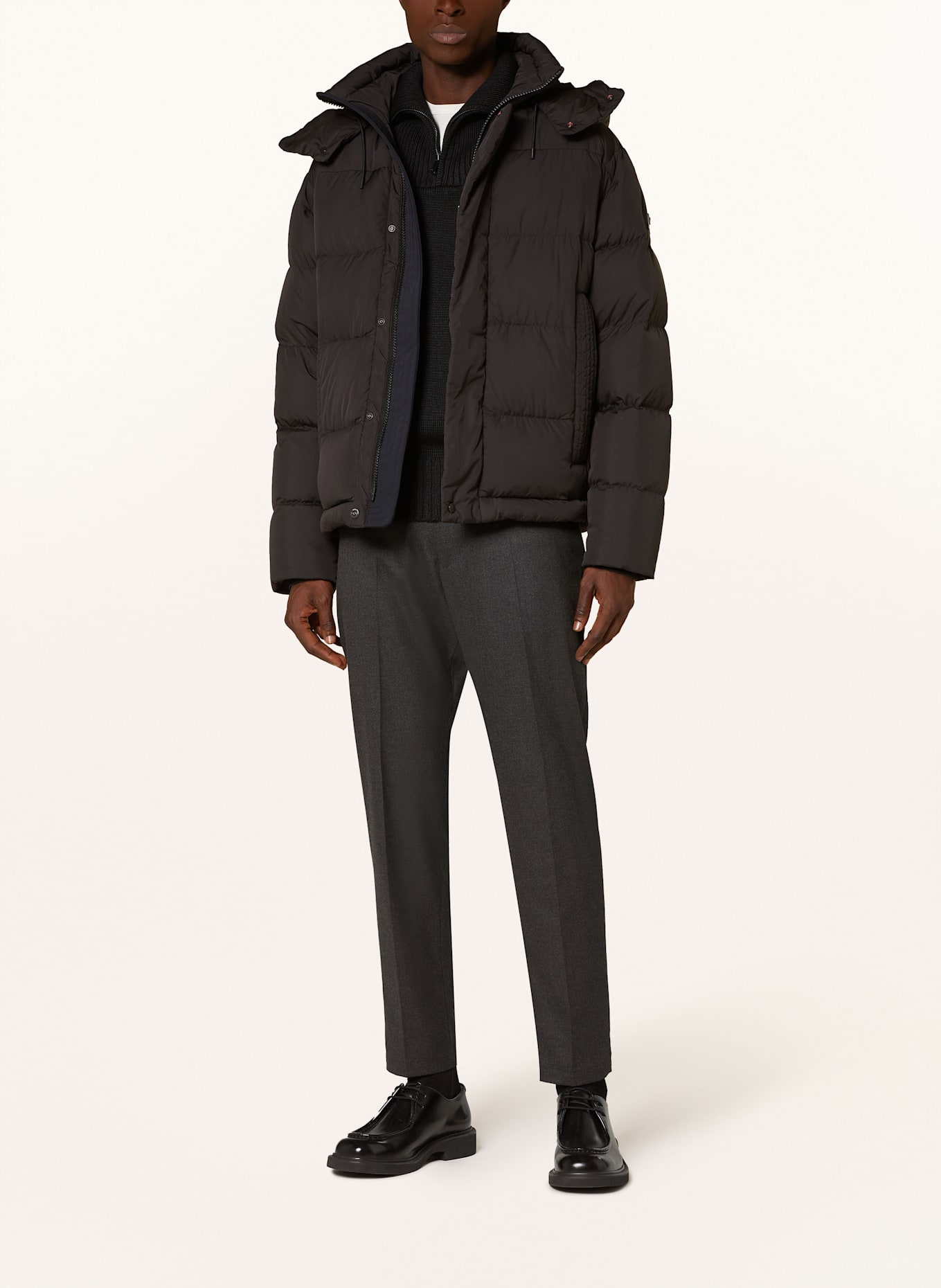 PEUTEREY FANZHI NO down jacket with detachable hood: BLACK