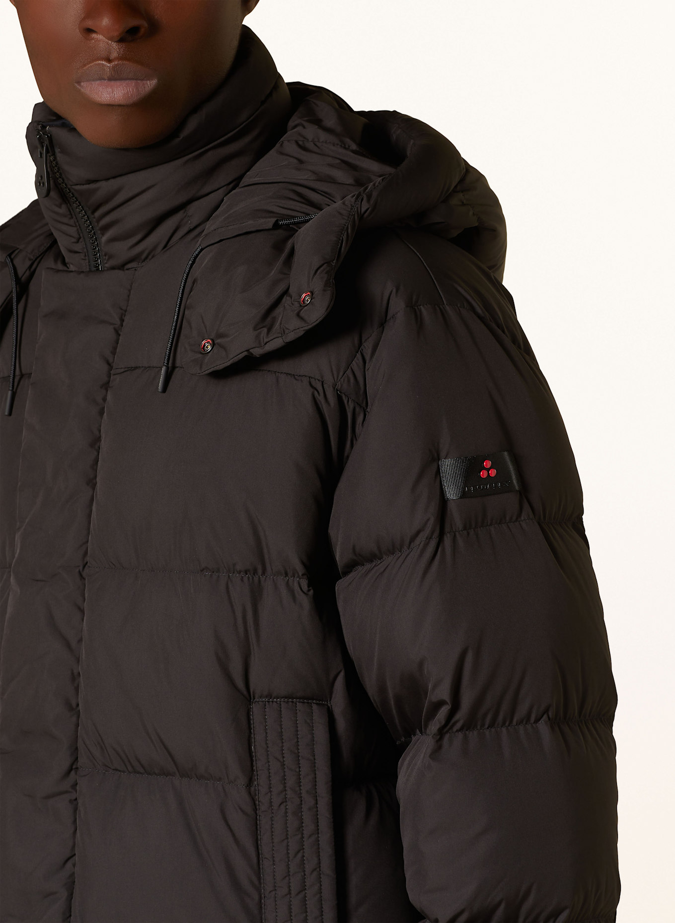 PEUTEREY FANZHI NO down jacket with detachable hood: BLACK