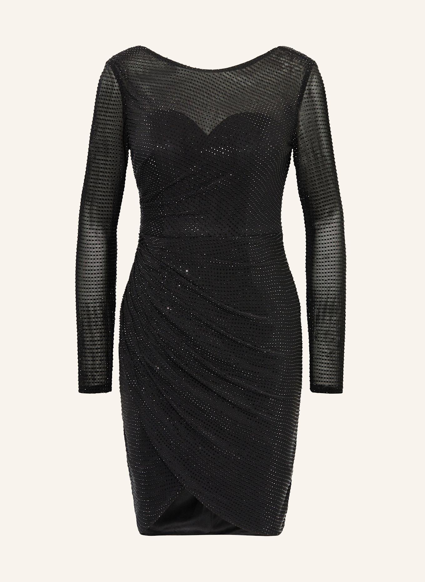 Hey Kyla Mesh cocktail dress with decorative gems: BLACK