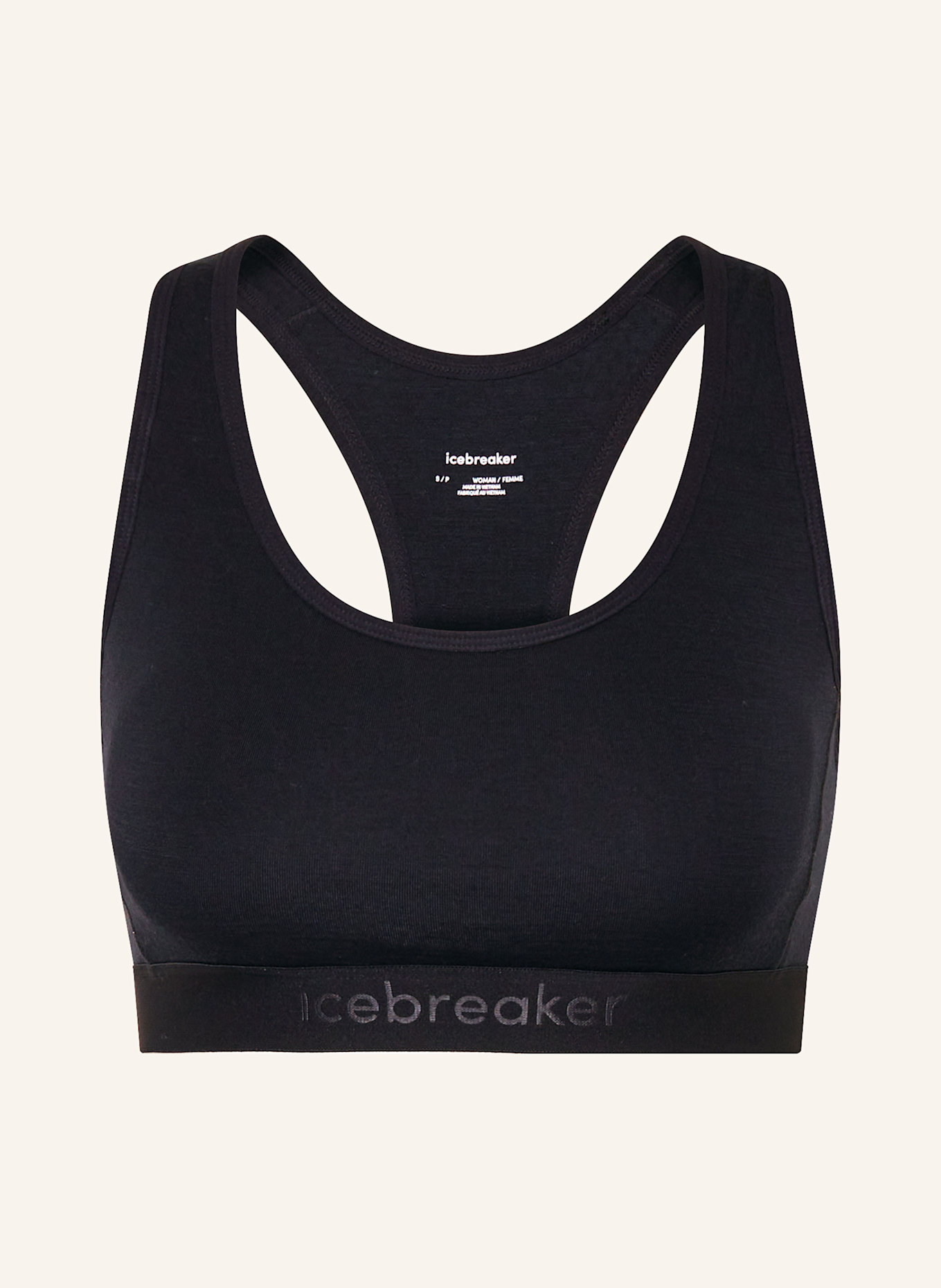 icebreaker MER 125 ZONEKNIT sports bra with merino wool