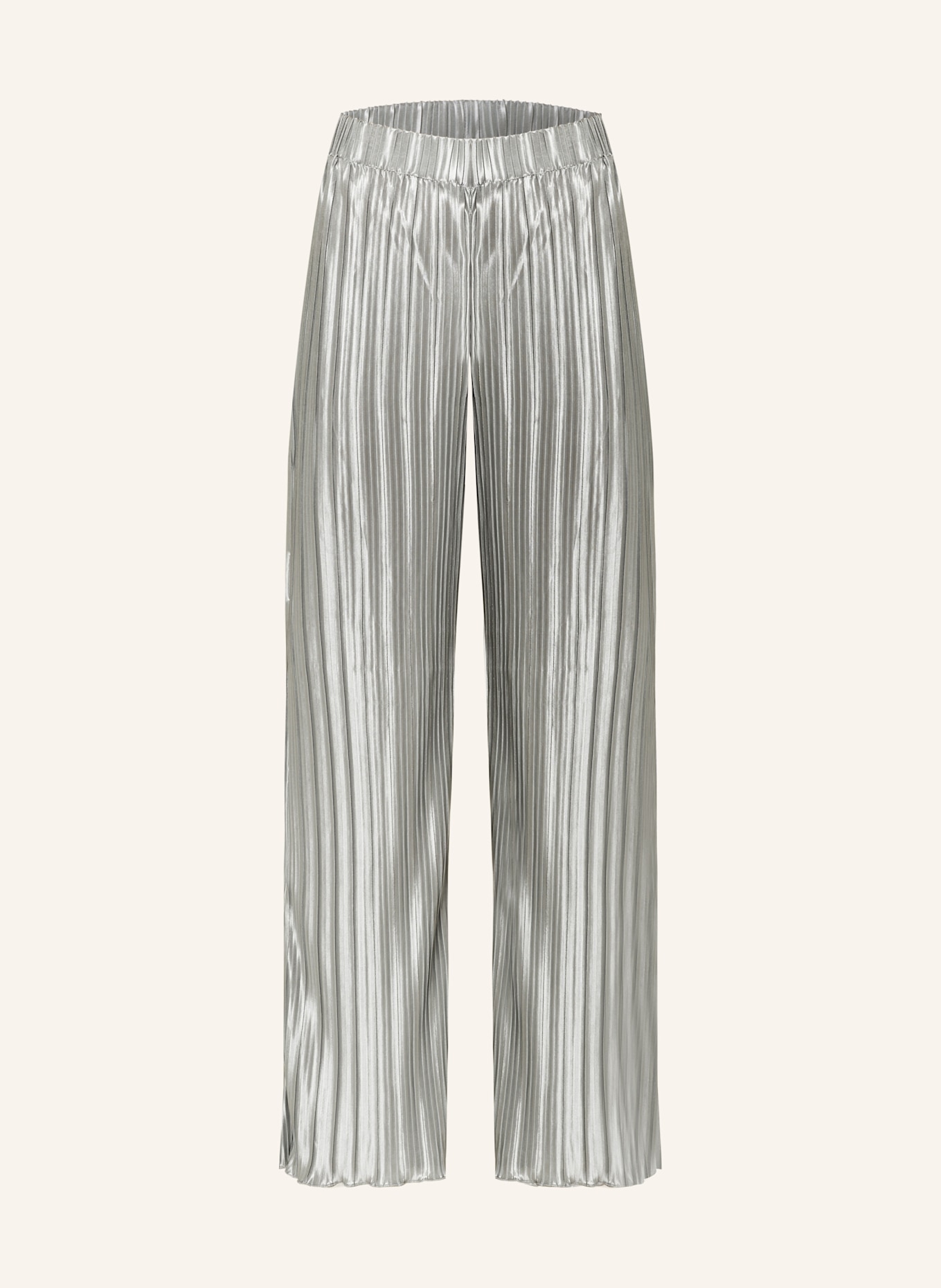Y.A.S. Wide leg trousers Stretch with pleats: MINT/ SILVER
