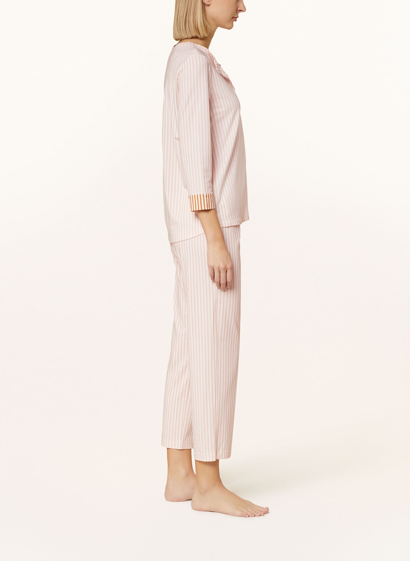 SHORT STORIES 7/8 pajama pants: ROSE / ECRU / LIGHT BROWN