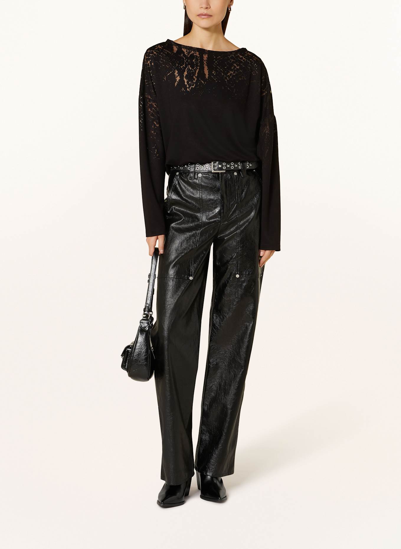 ALLSAINTS Long sleeve shirt RITA: BLACK