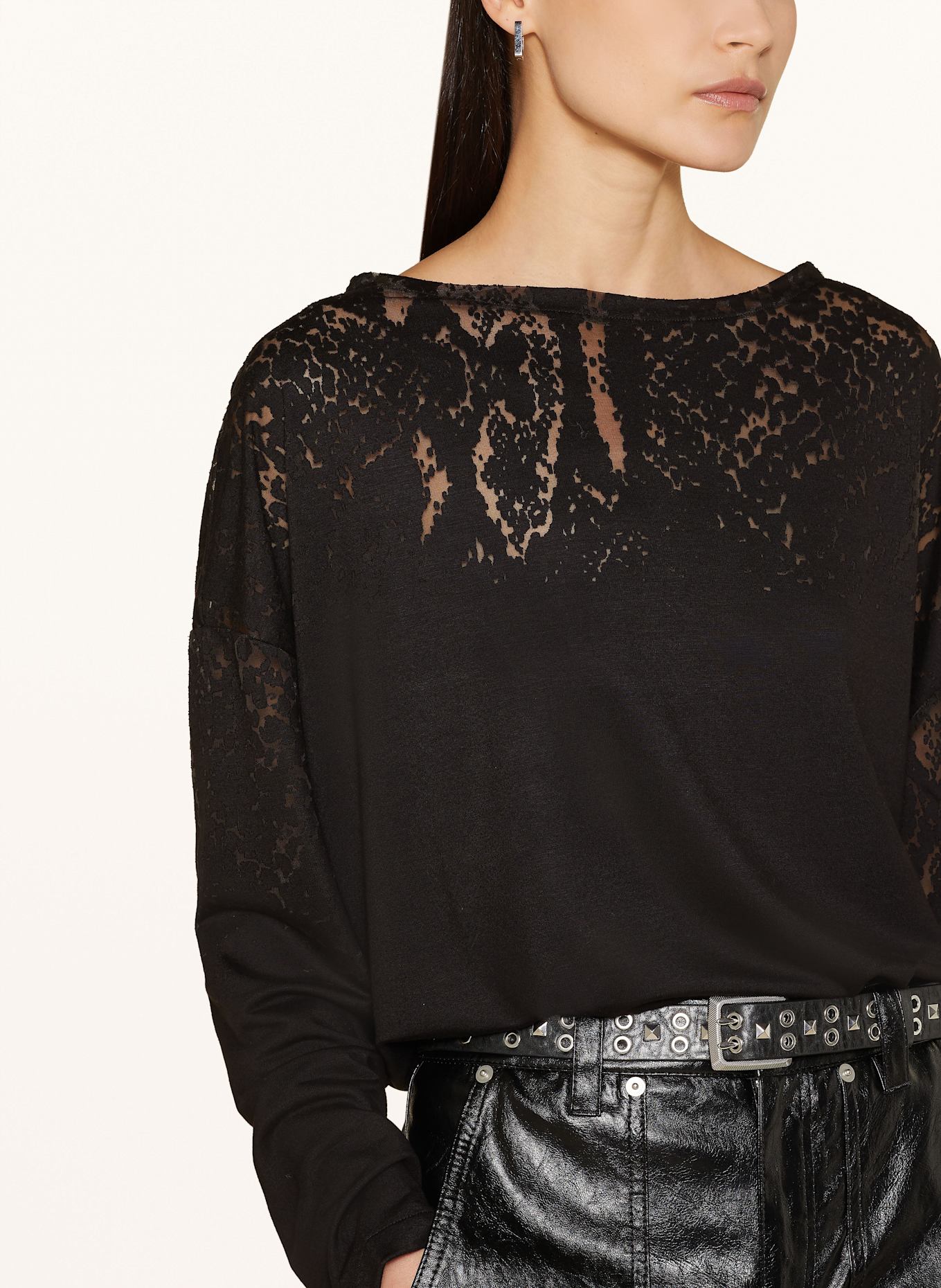 ALLSAINTS Long sleeve shirt RITA: BLACK