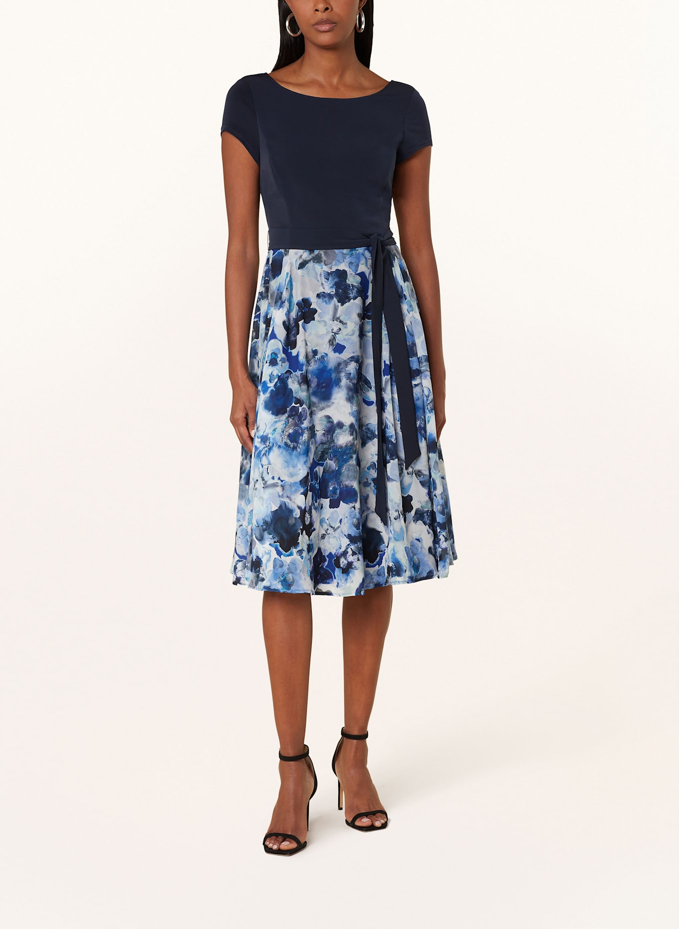 Vera Mont Cocktailkleid im Materialmix: DUNKELBLAU / BLAU / GRÜN