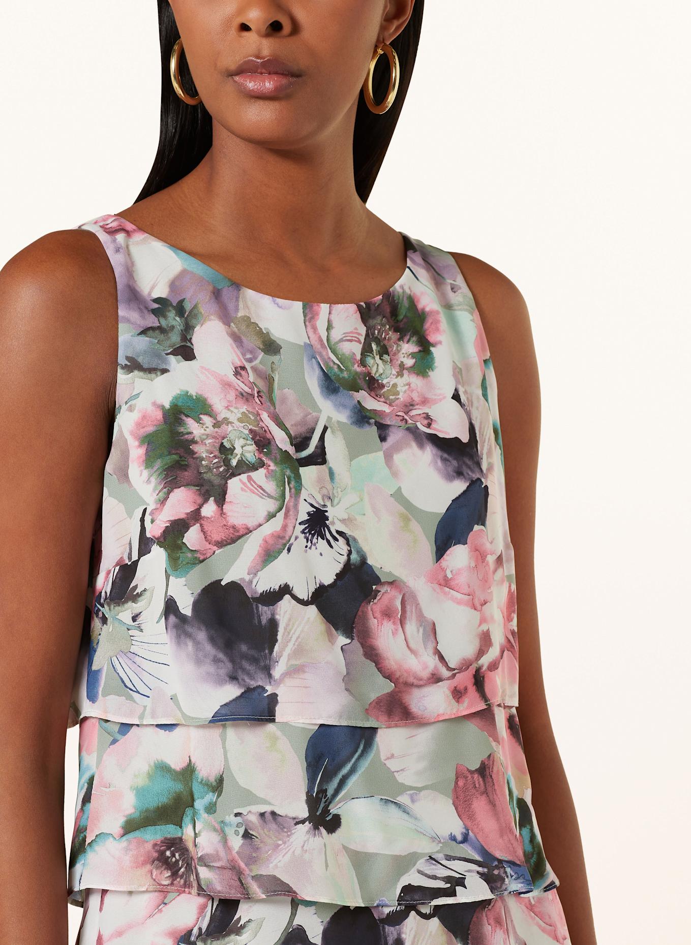 Vera Mont Cocktailkleid mit Volants: GRÜN / ROSÉ / DUNKELBLAU