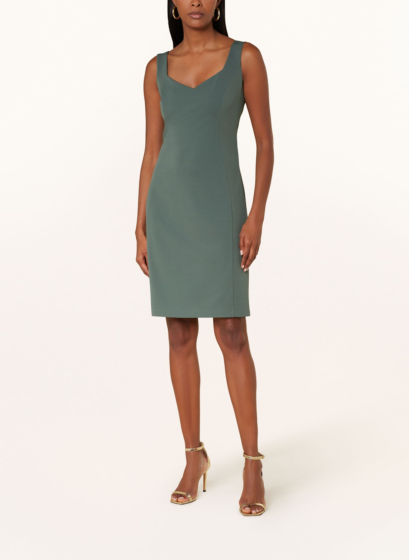 Vera Mont Koktejlové šaty s děrovanou krajkou: TMAVĚ ZELENÁ