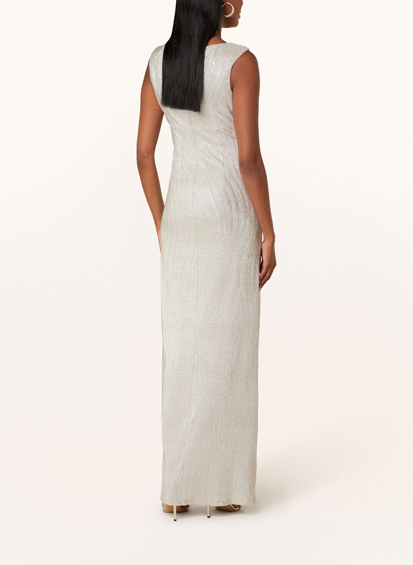 Vera Mont Sukienka wieczorowa z brokatu, z ozdobnymi kamykami: KREMOWY / SREBRNY