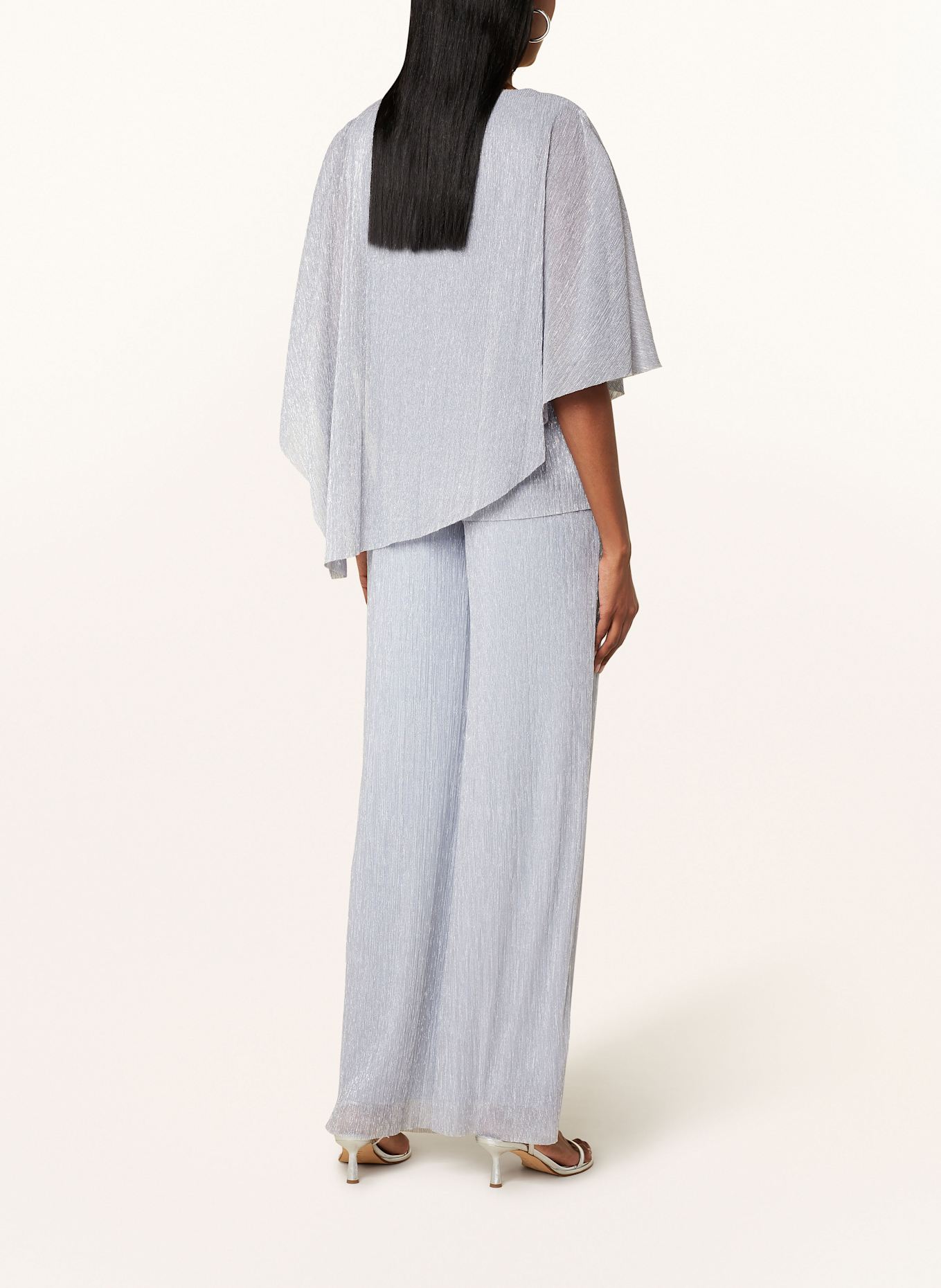 Vera Mont Bluzka z odkrytymi ramionami z błyszczącą przędzą: JASNONIEBIESKI / BIAŁY