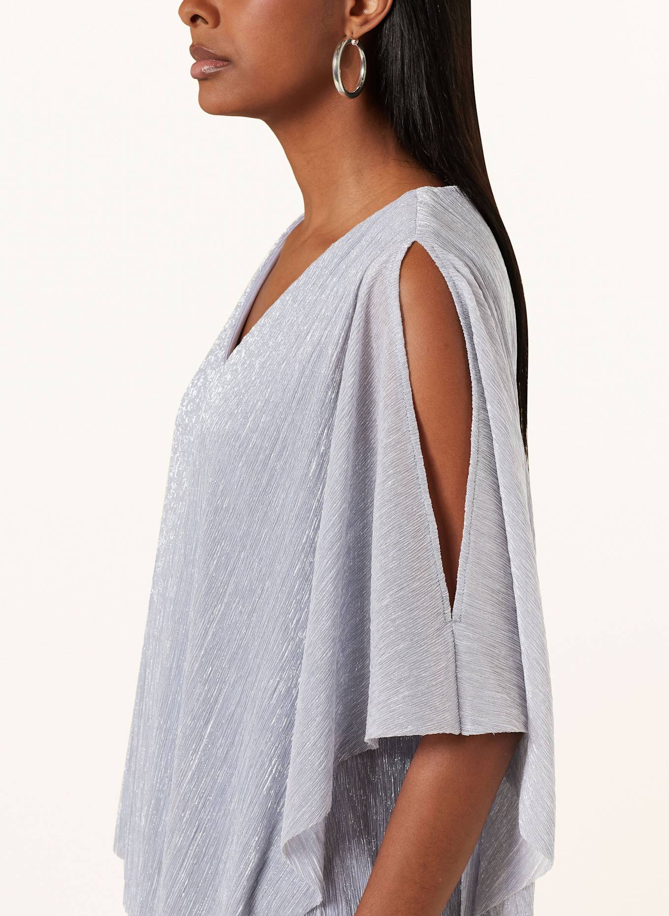 Vera Mont Bluzka z odkrytymi ramionami z błyszczącą przędzą: JASNONIEBIESKI / BIAŁY