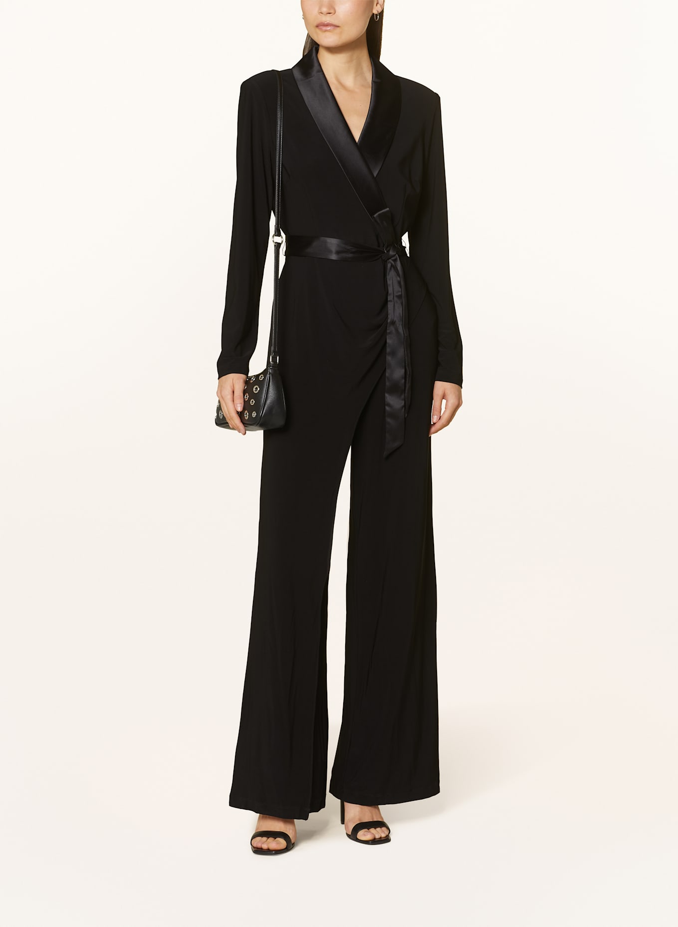 ADRIANNA PAPELL Jersey-Jumpsuit: SCHWARZ