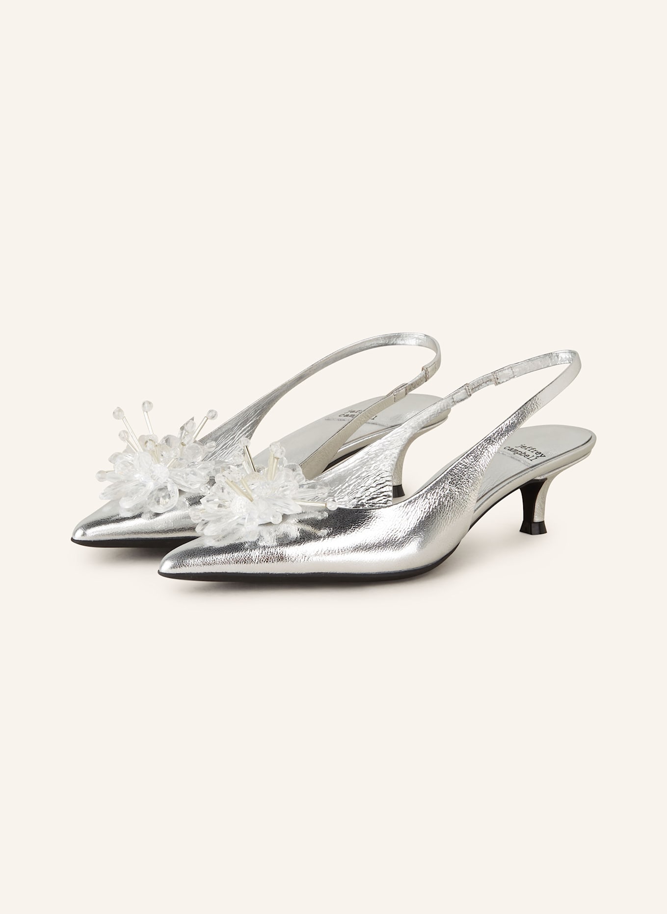 jeffrey campbell Slingpumps PERSONA-JI mit Schmuckperlen: SILBER