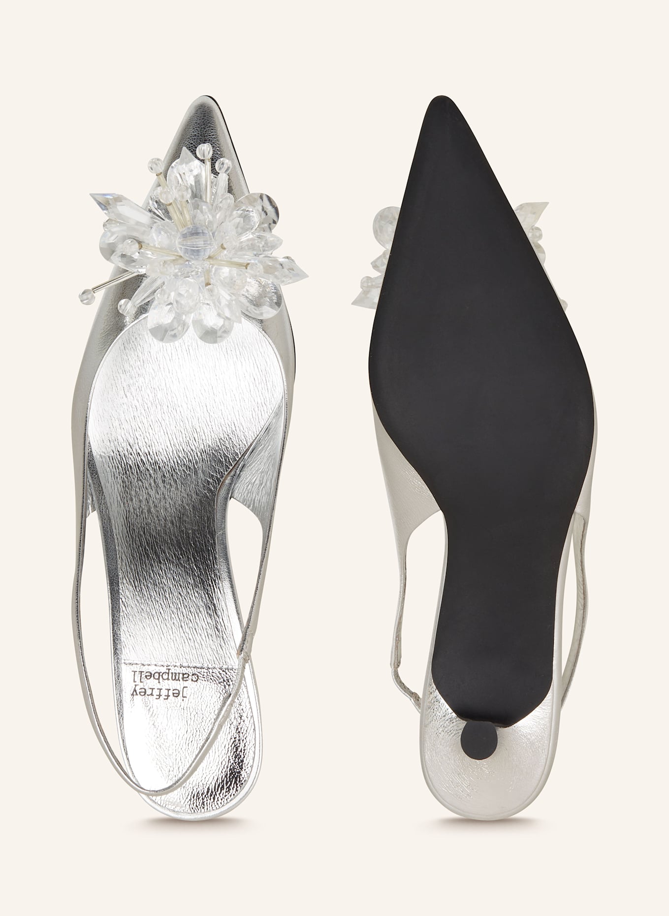 jeffrey campbell Slingpumps PERSONA-JI mit Schmuckperlen: SILBER