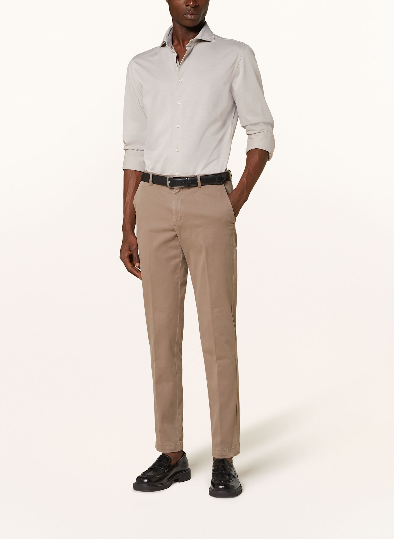 PROFUOMO Shirt JAPANESE KNITTED Slim Fit: BEIGE