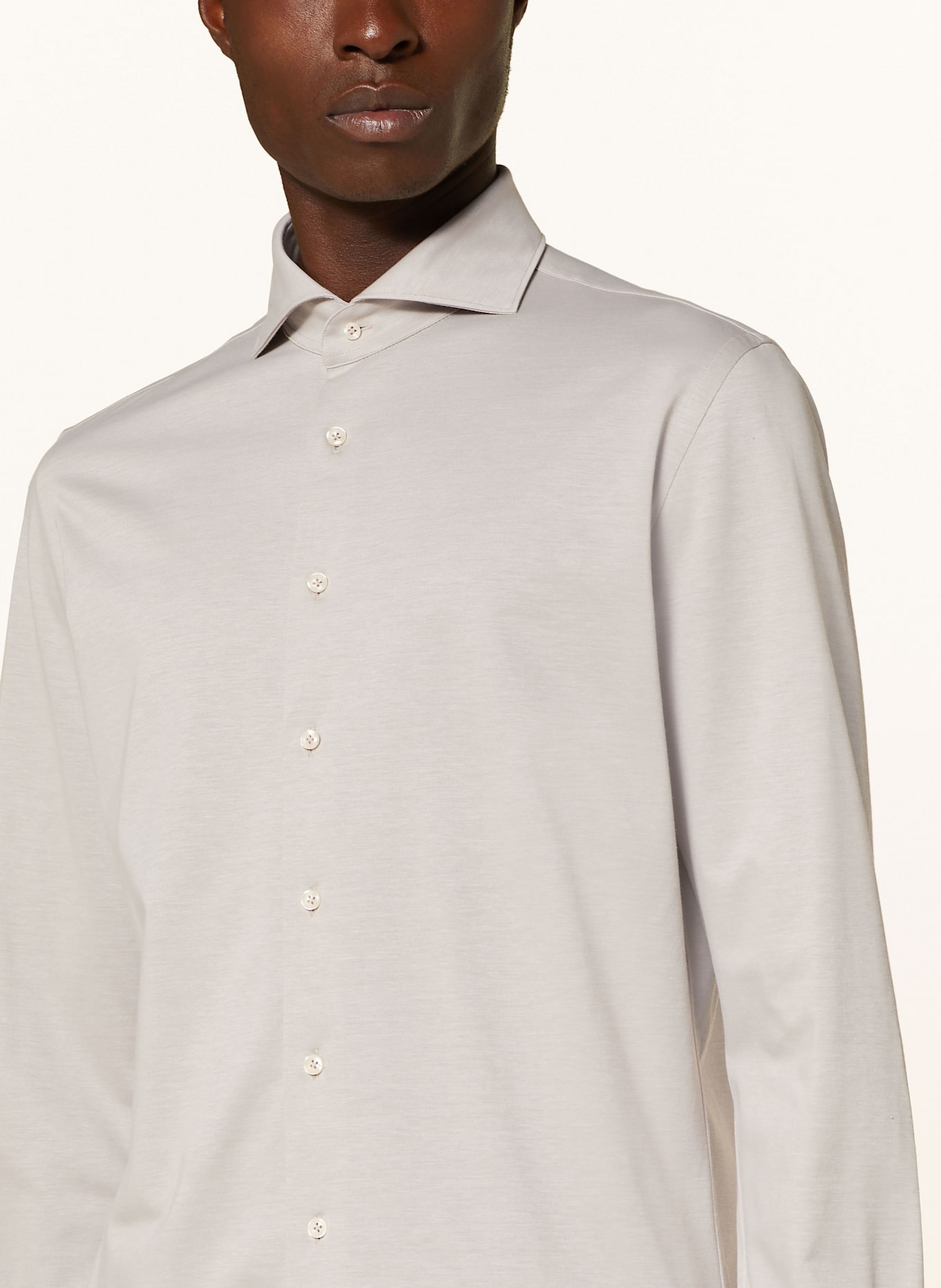 PROFUOMO Shirt JAPANESE KNITTED Slim Fit: BEIGE