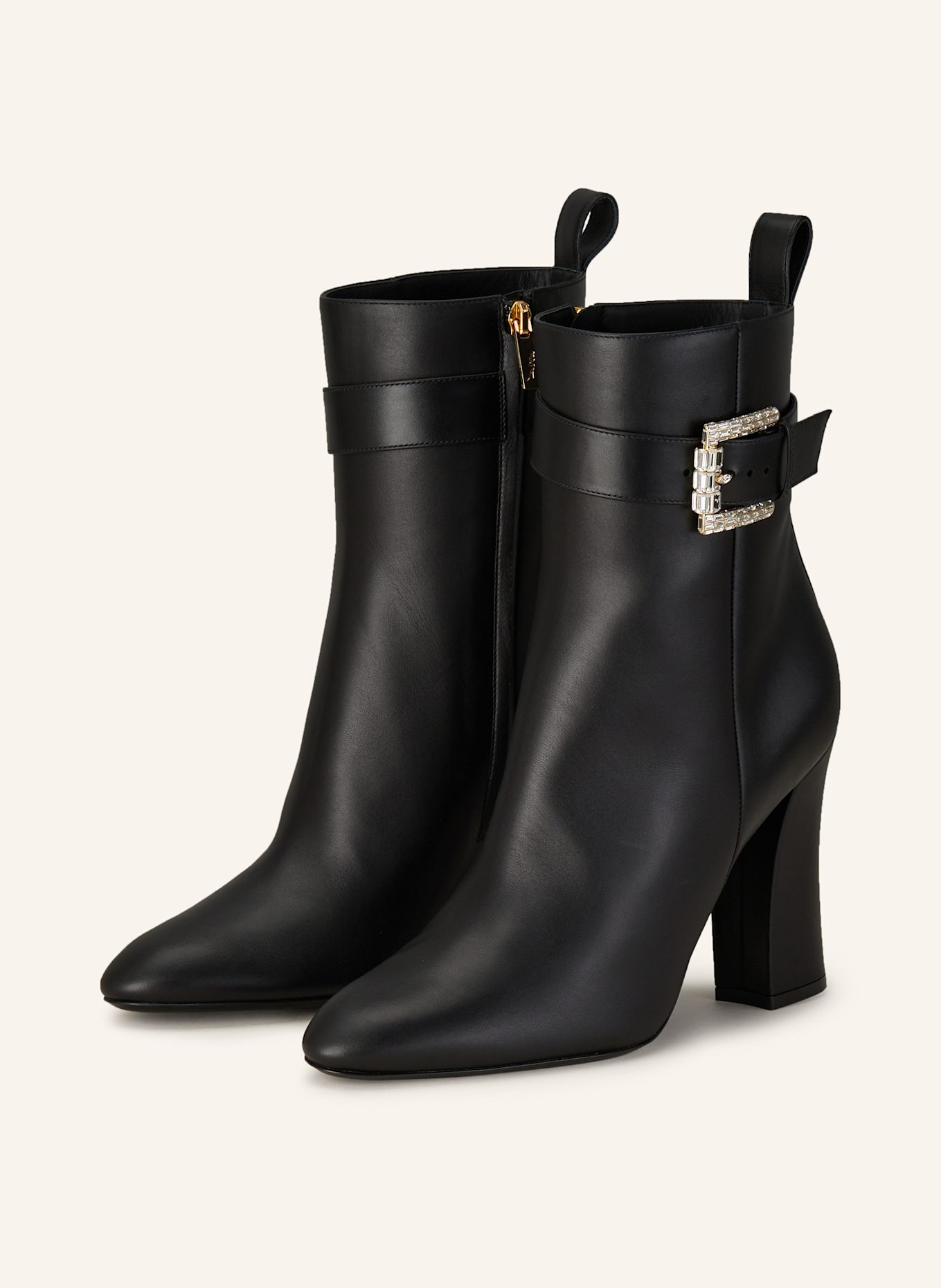 RENE CAOVILLA Bottines MARTHA avec pierres décoratives: NOIR