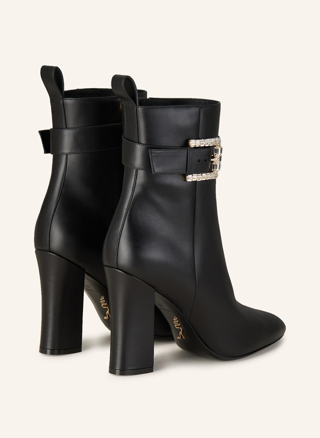 RENE CAOVILLA Bottines MARTHA avec pierres décoratives: NOIR