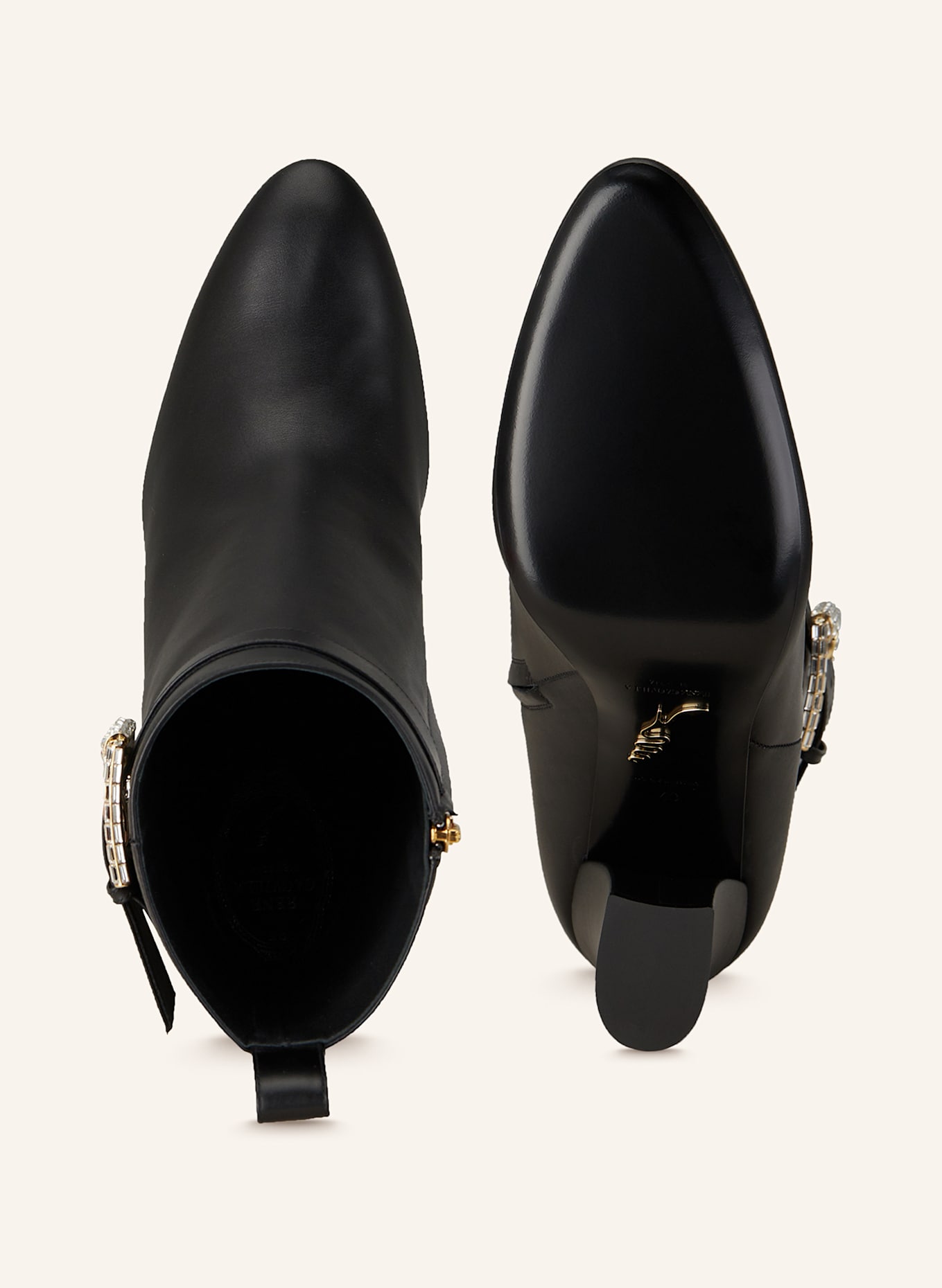 RENE CAOVILLA Bottines MARTHA avec pierres décoratives: NOIR