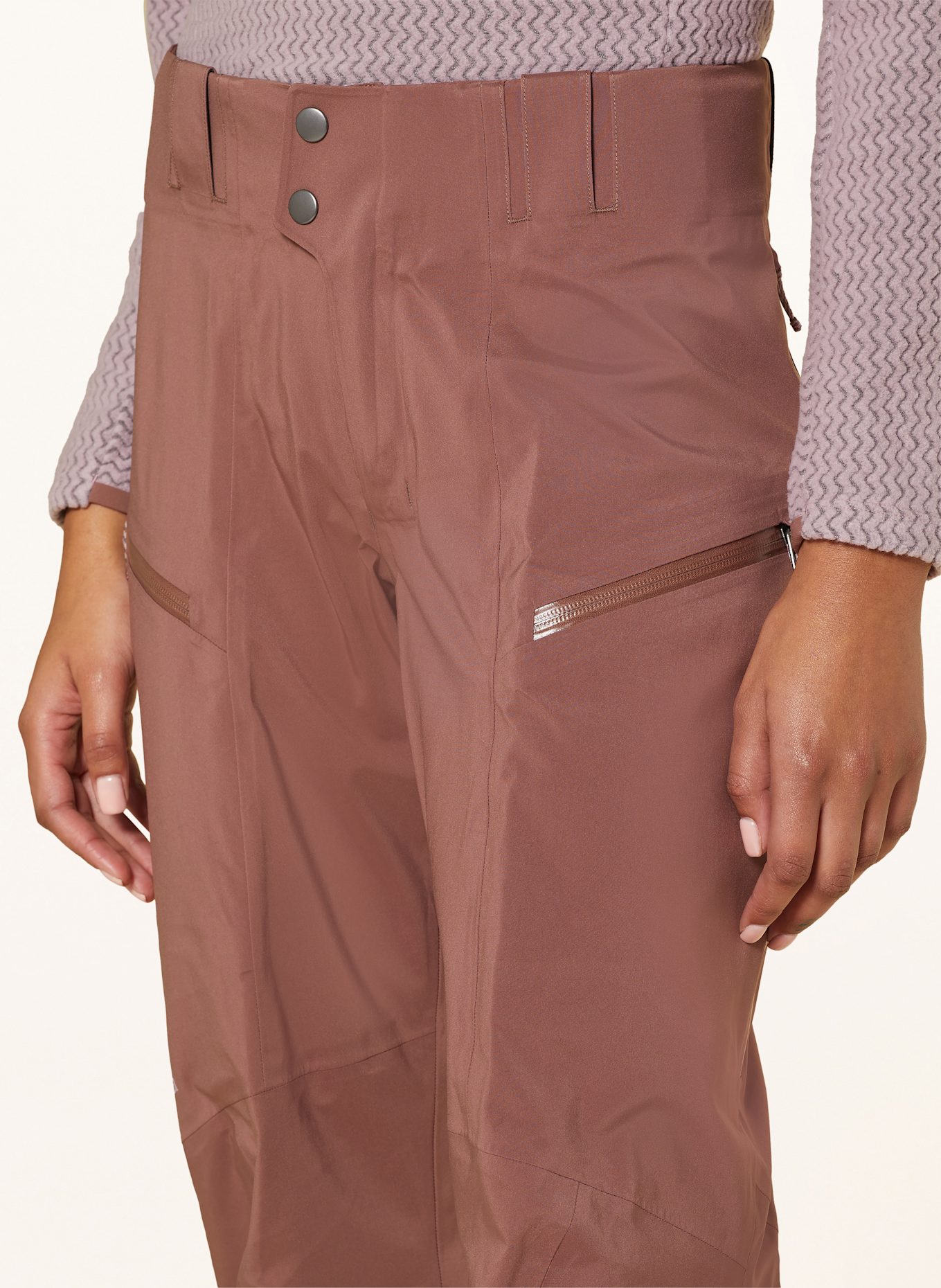 patagonia STORMSTRIDE hardshell ski pants: DUSKY PINK