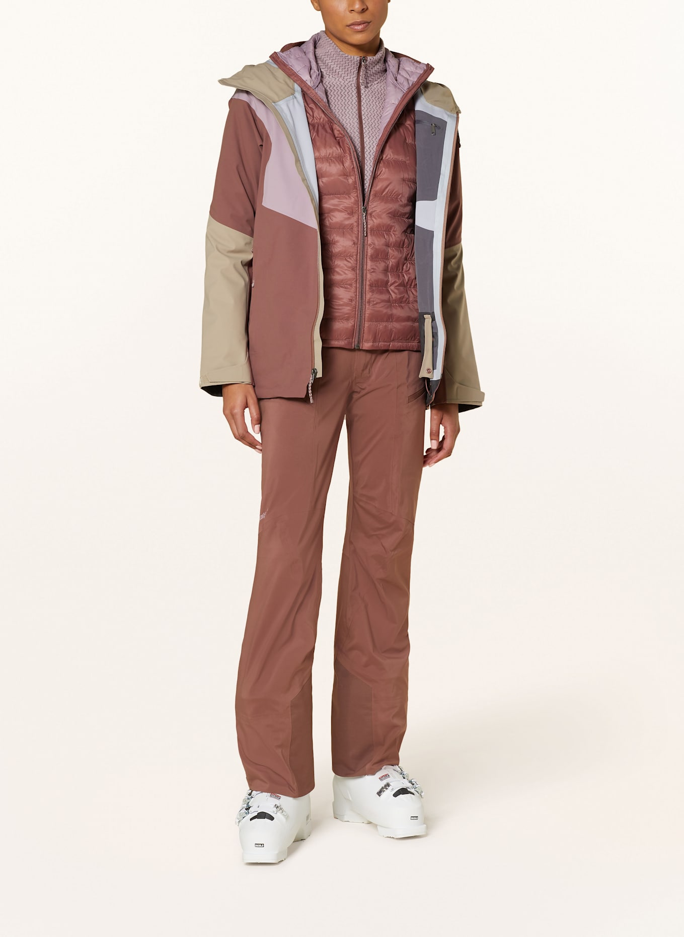 patagonia STORMSTRIDE hardshell ski pants: DUSKY PINK