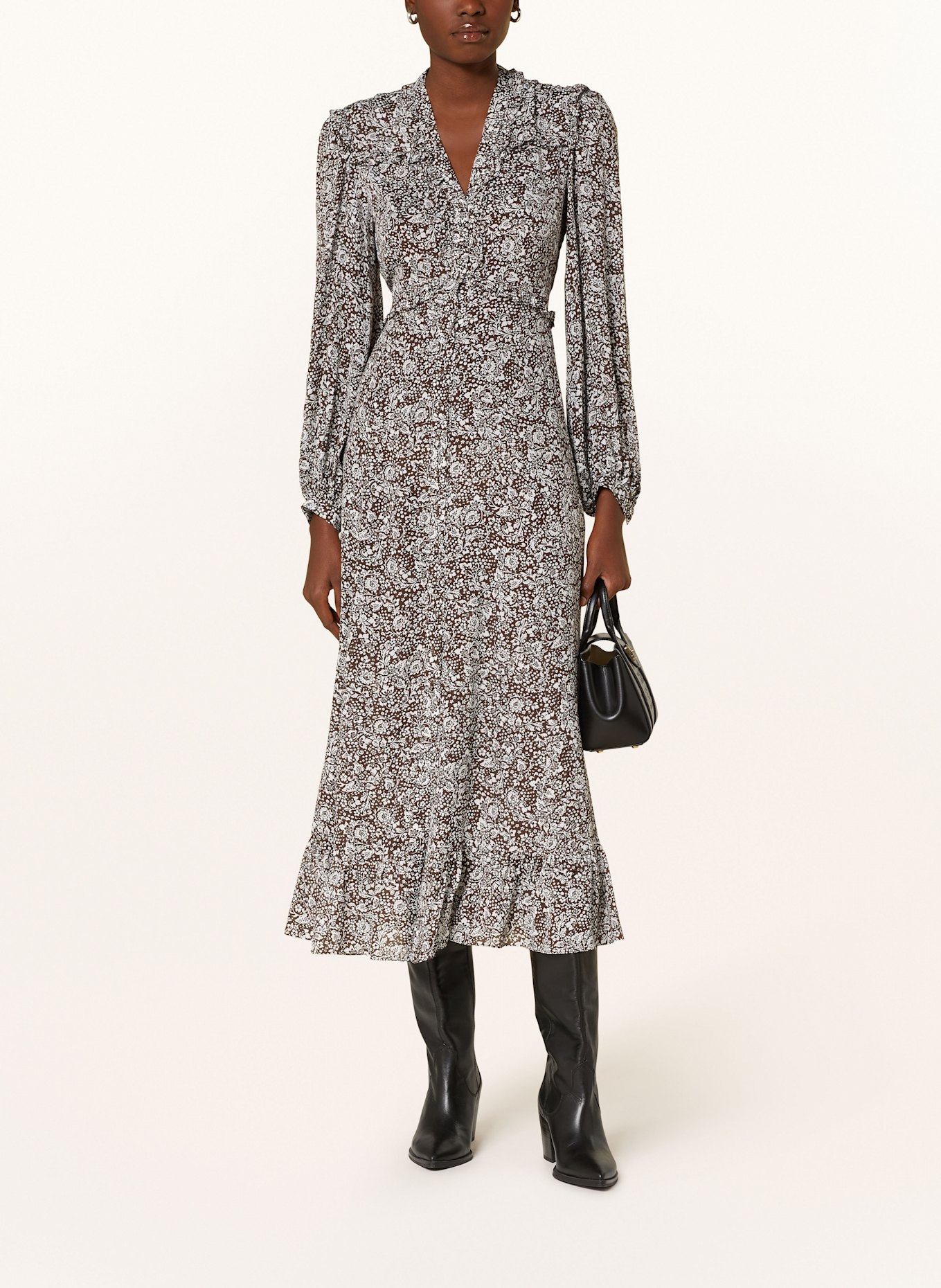 WEEKEND Max Mara FRETTY dress: WHITE / BROWN