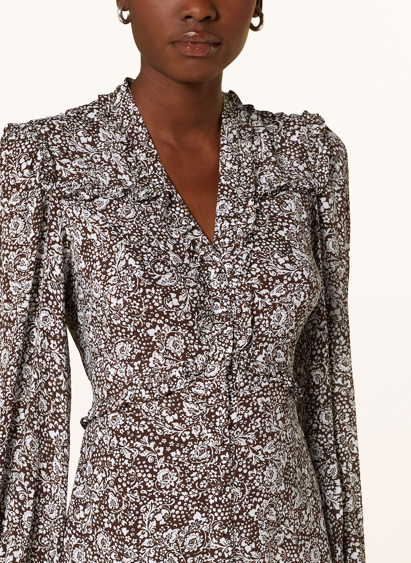 WEEKEND Max Mara FRETTY dress: WHITE / BROWN