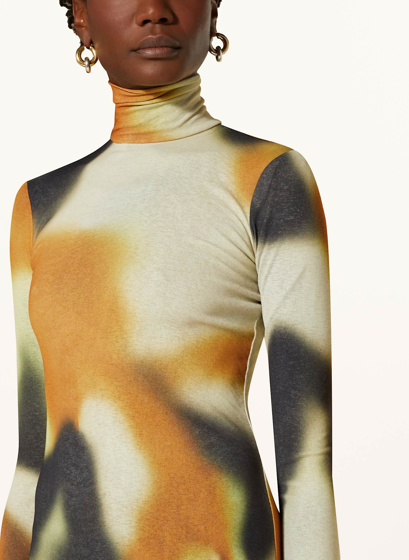 Nanushka NEMY dress: DARK YELLOW / DARK ORANGE / DARK GRAY