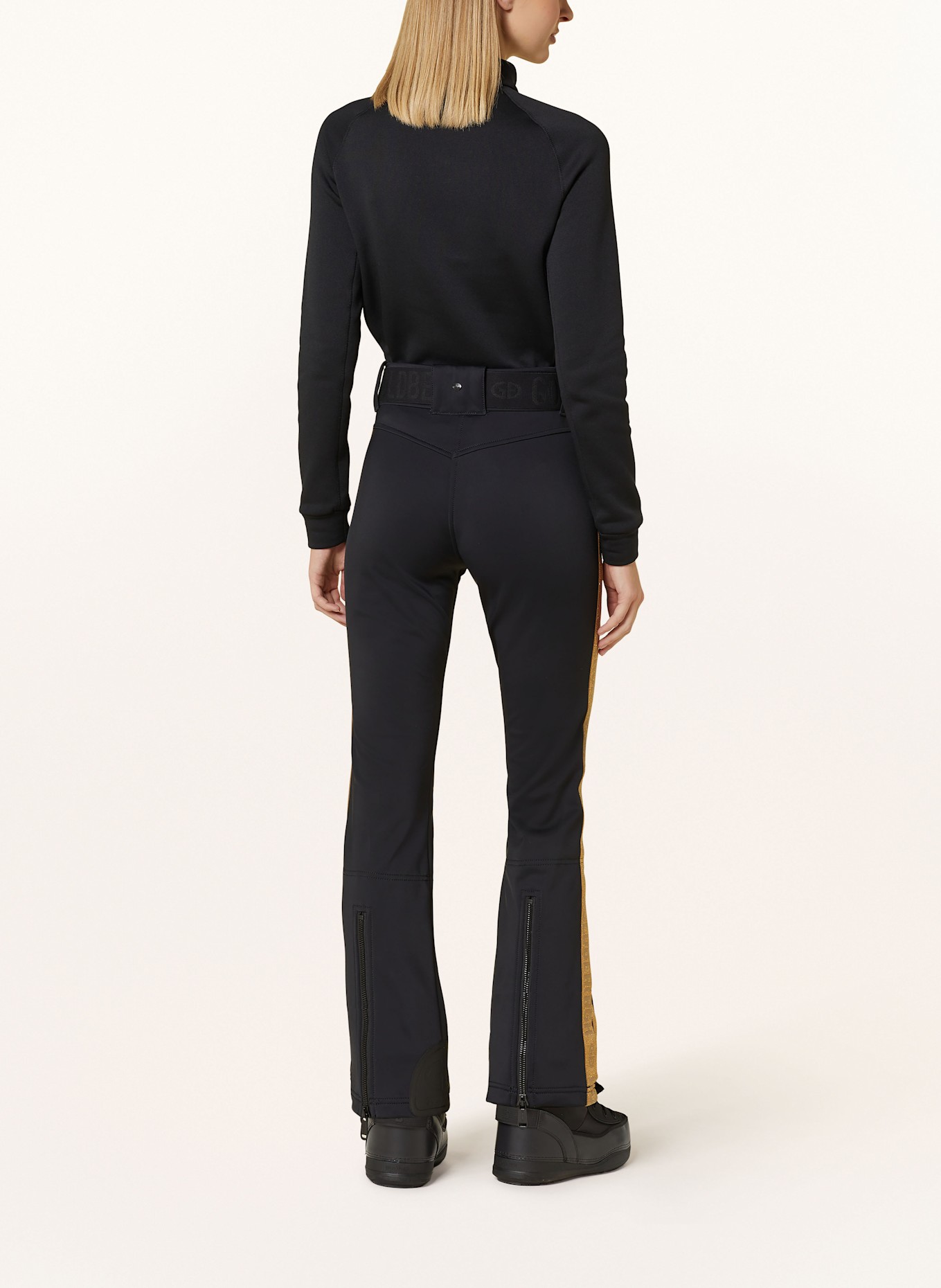 GOLDBERGH GOLDEN EDGE softshell ski pants in black/ gold