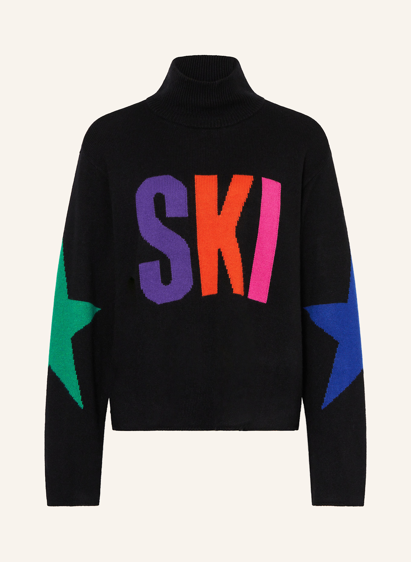 GOLDBERGH CALORE sweater with merino wool: BLACK / PURPLE / ORANGE