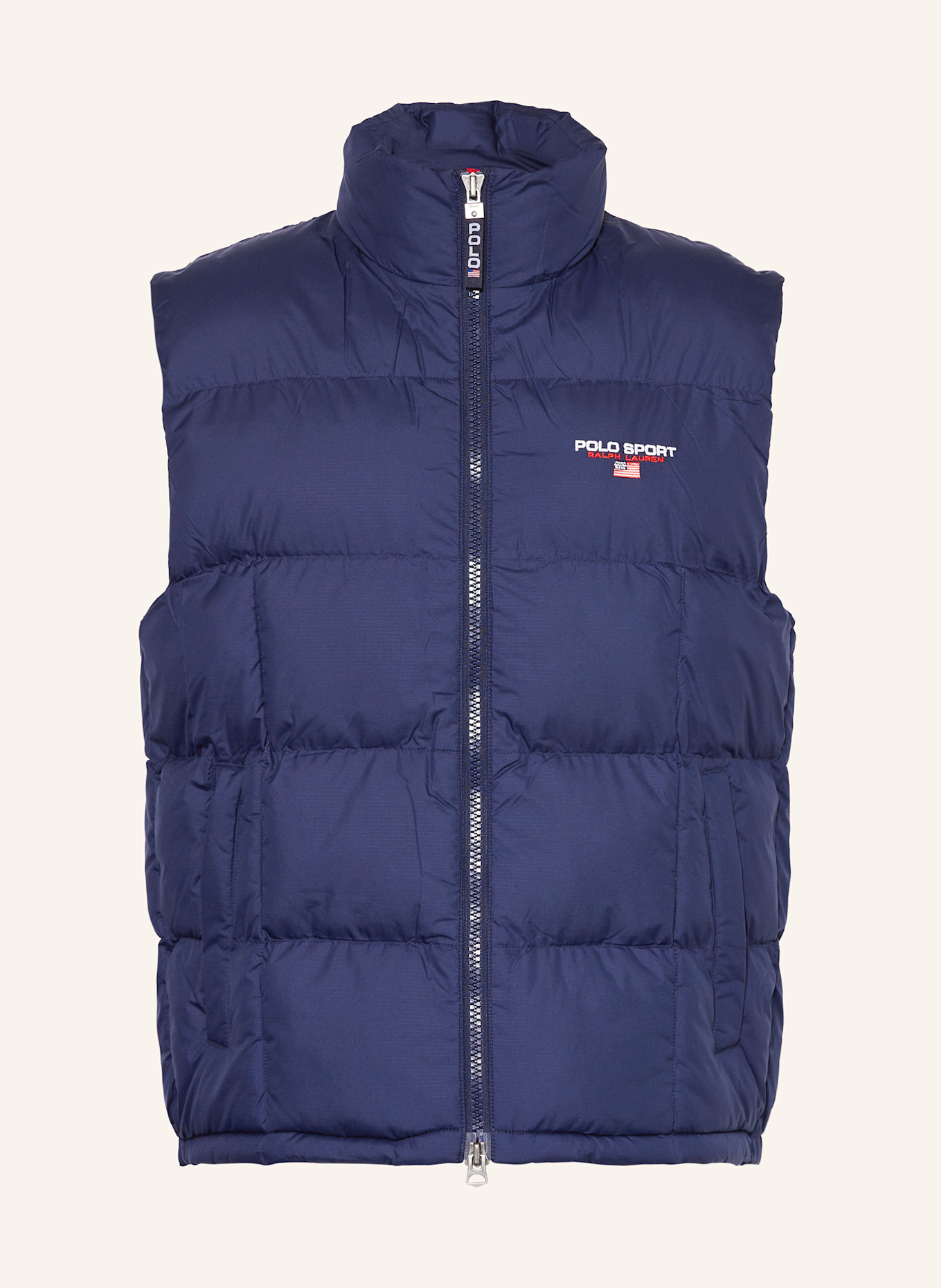 Navy blue polo vest top