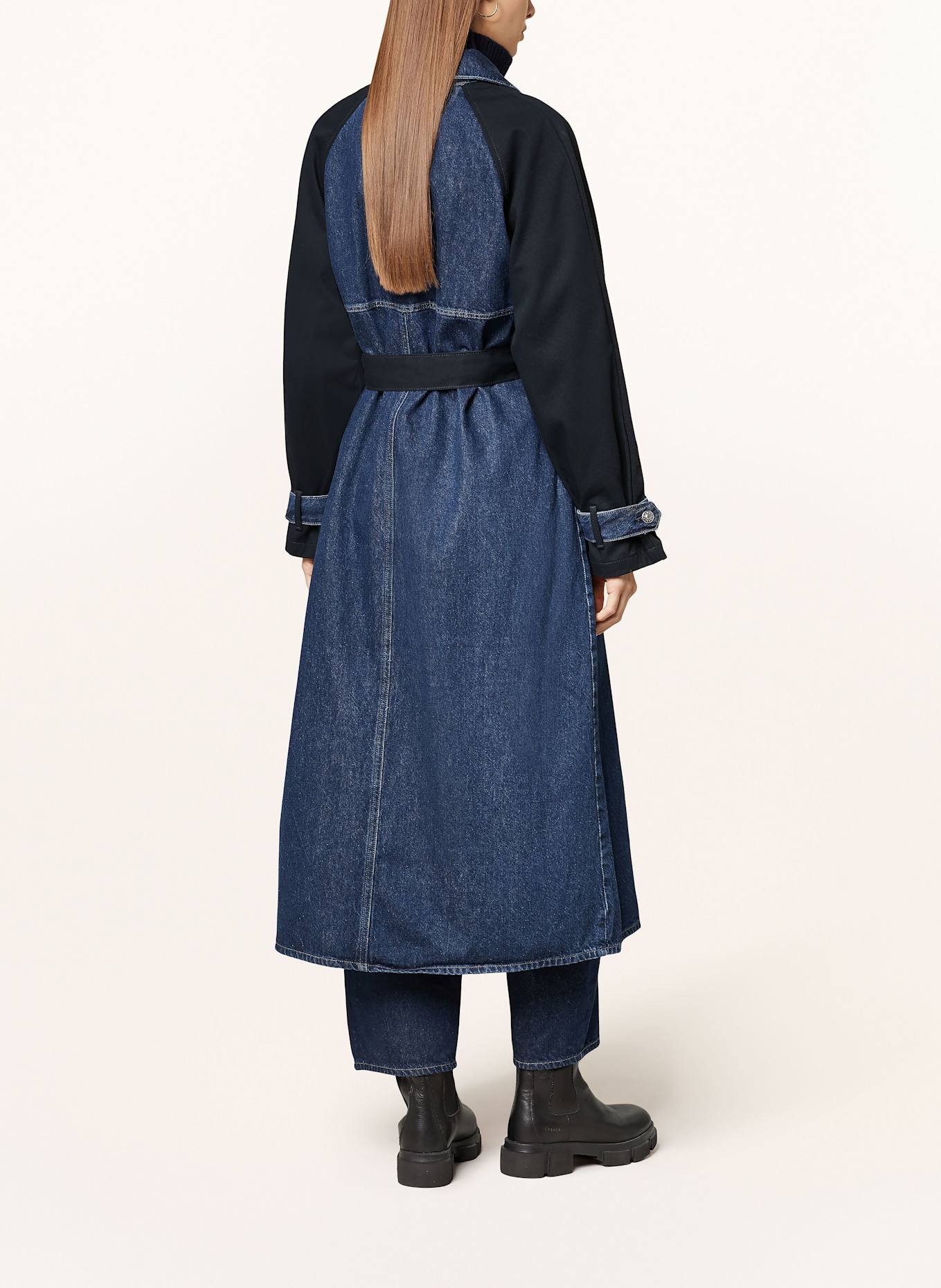 mavi BOND coat in mixed materials in dark blue blue
