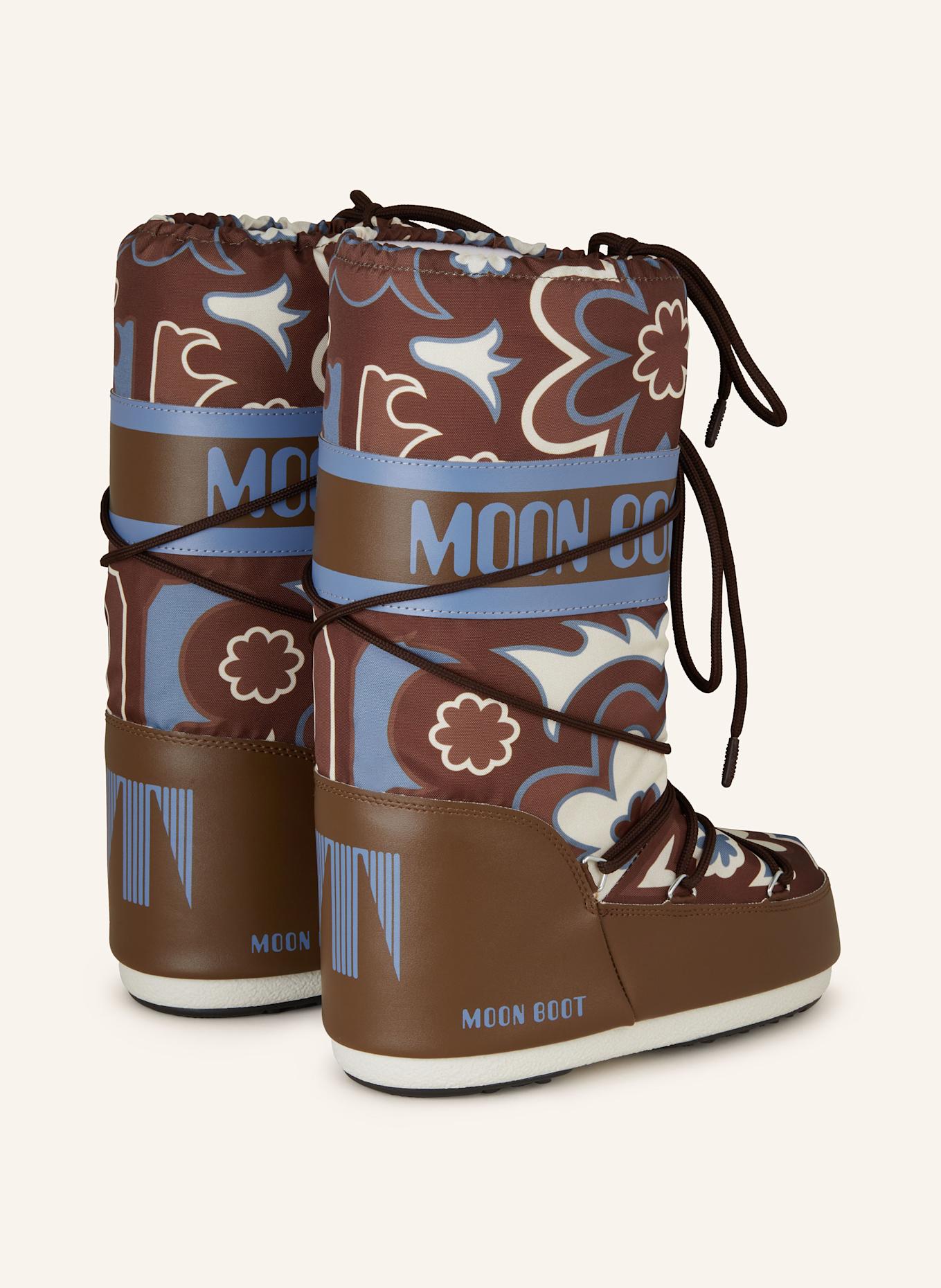 MOON BOOT Moon Boots ICON FLOWER: BRAUN / BLAU / CREME