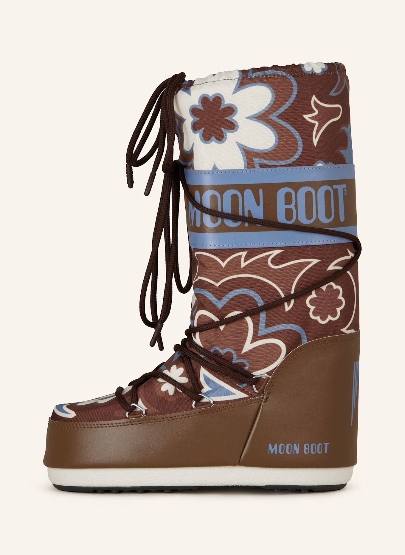 MOON BOOT Moon Boots ICON FLOWER: BRAUN / BLAU / CREME